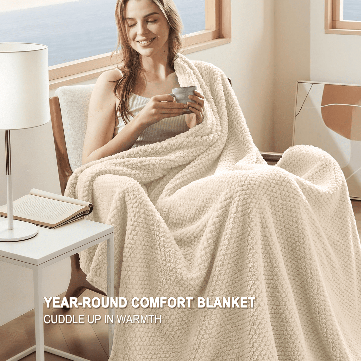 Super Soft Flannel Ultra Soft Throw Blanket, Warm Cozy Blankets for Couch Bed Chair, Breathable and Lightweight Blankets for All Seasons... - Lightweight Plush Warm Blanket for All Seasons Detail