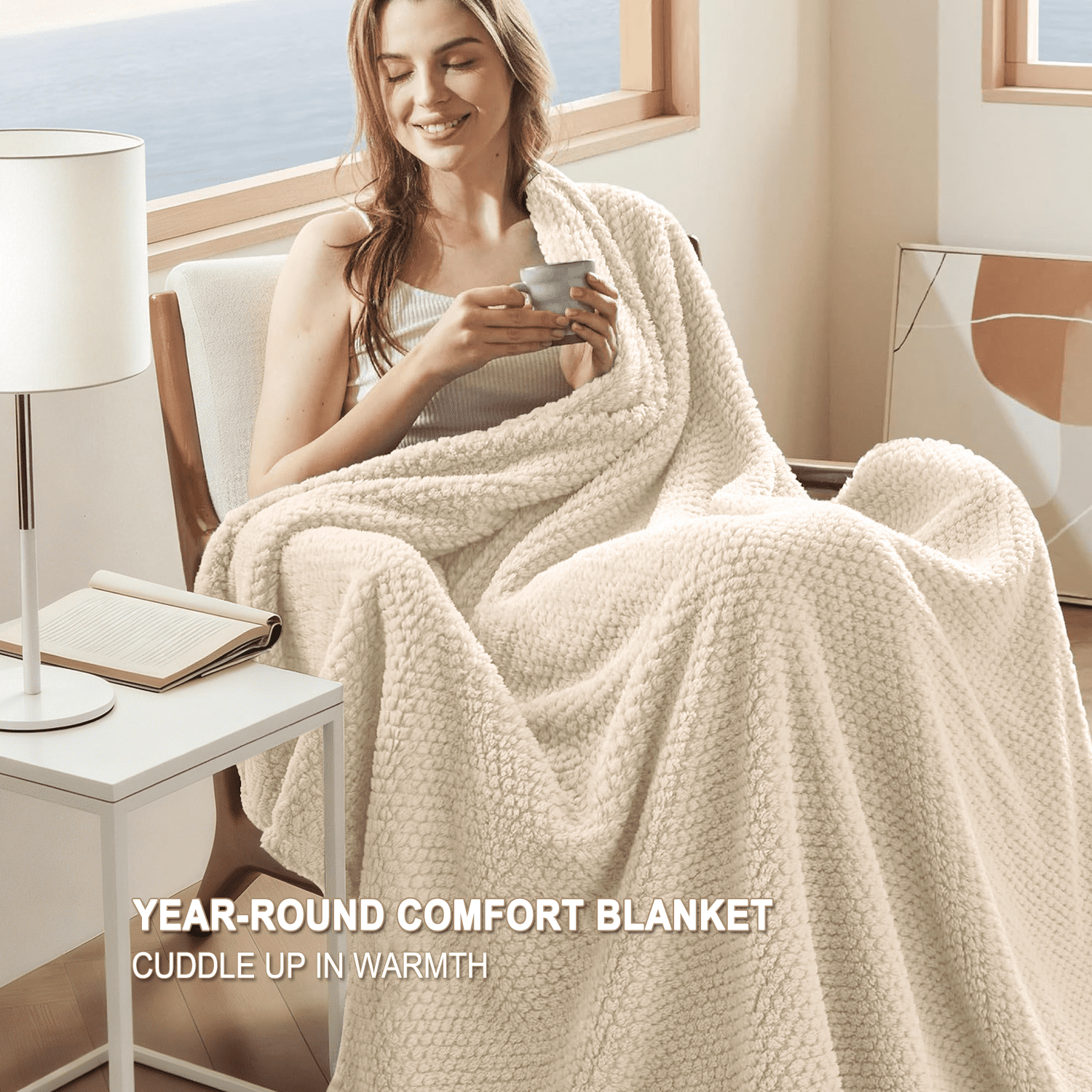 Super Soft Flannel Ultra Soft Throw Blanket, Warm Cozy Blankets for Couch Bed Chair, Breathable and Lightweight Blankets for All Seasons... - Lightweight Plush Warm Blanket for All Seasons Detail