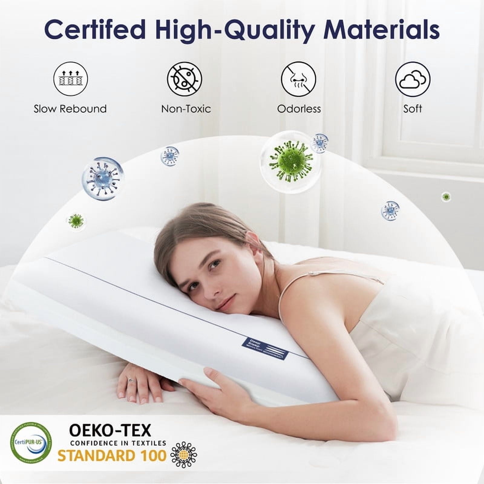 Hotel Collection Cooling Memory Foam Bed Pillow for Neck Pain Relief, Two-Sided Cooling Pillow for Back, Stomach and Side Sleepers, Tw... - Decorative Throw Pillow Cushion for Sofa & Bed Detail
