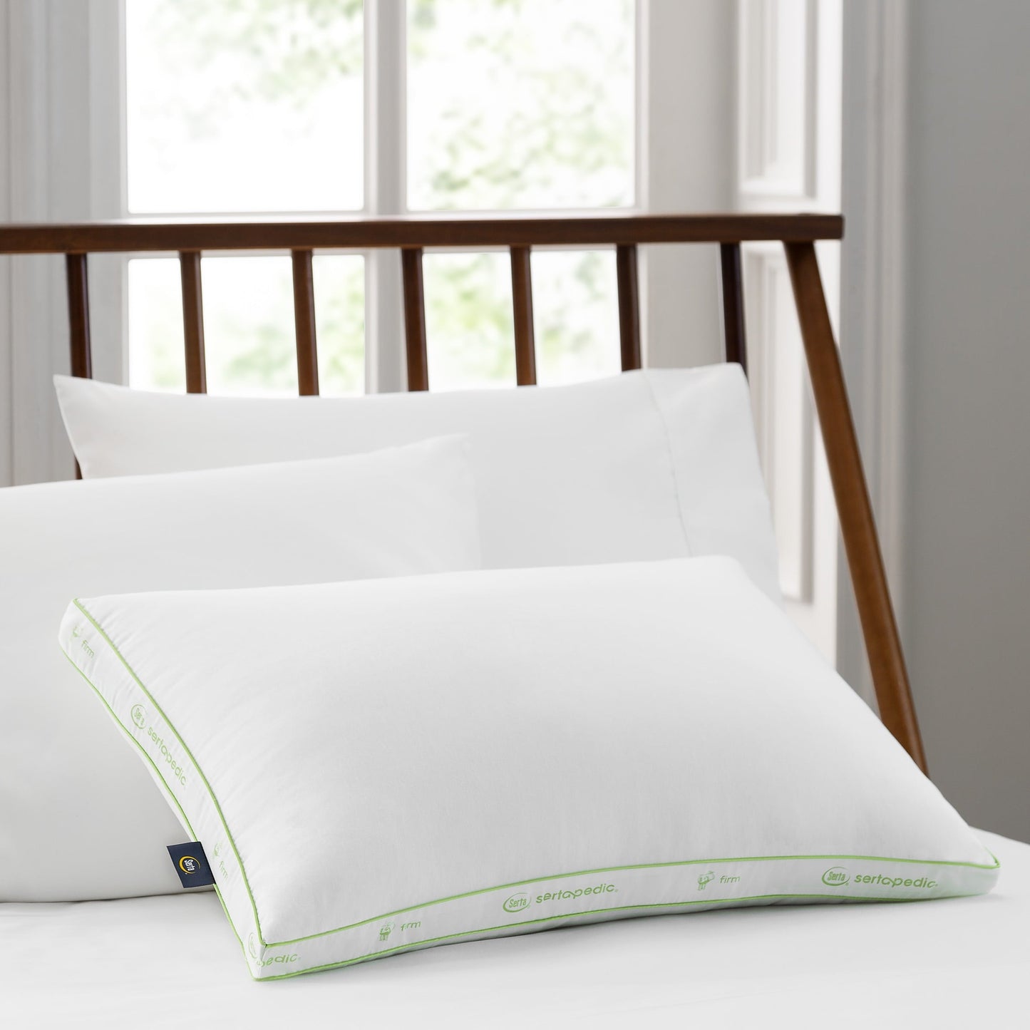 Hotel Collection Firm Bed Pillow, Standard/Queen, 2 Pack - Ergonomic Memory Foam Pillow for Neck Pain Support Detail