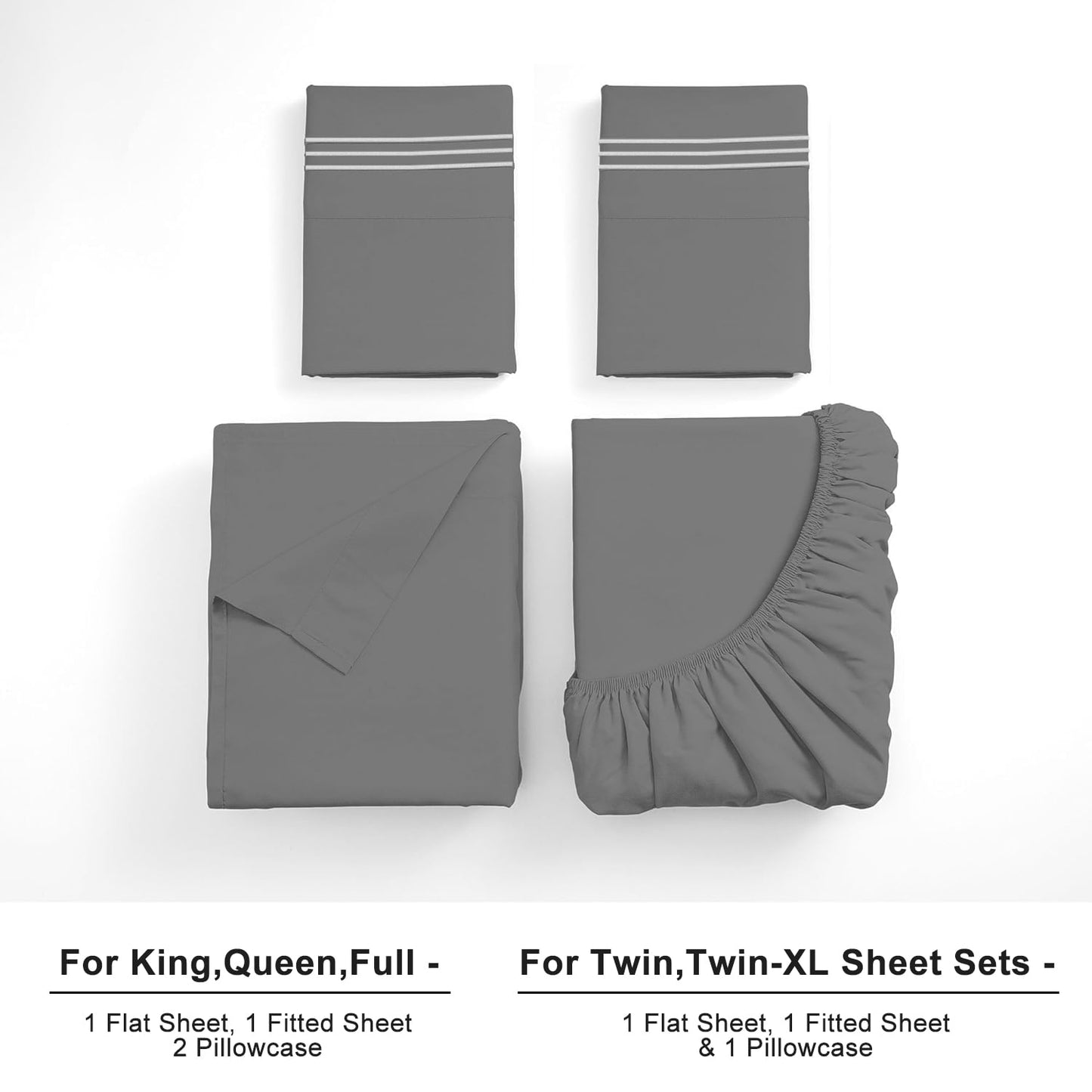 Breathable Luxury Size, Microfiber Cooling , Breathable & Hypoallergenic 4 Pieces Luxury Soft Sheet Set, Mattress Fitted up... - Luxury Bed Sheet Set with Deep Pockets Detail