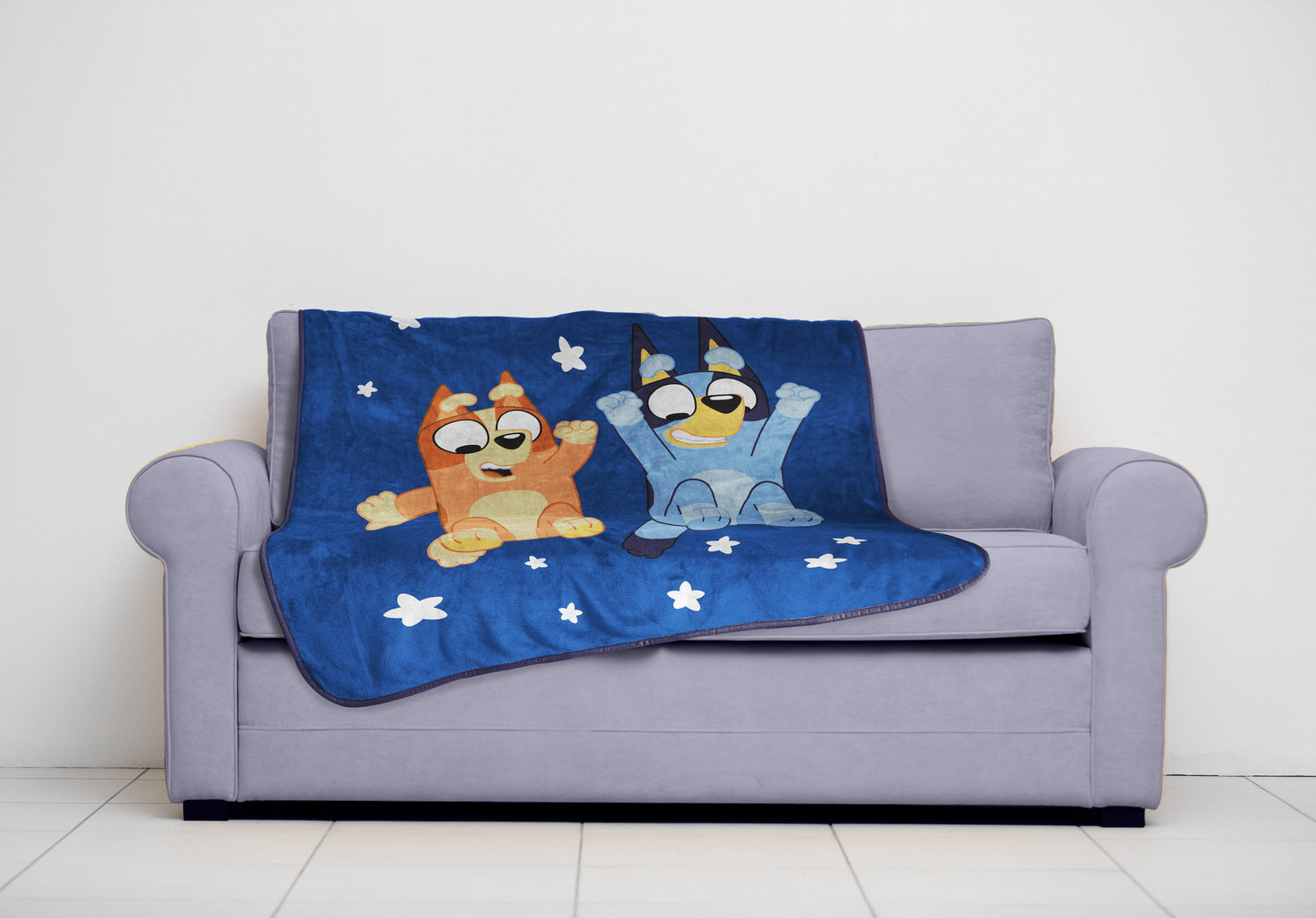 Reversible Sherpa In The Dream Kids Throw Blanket, 46 x 60, Microfiber, Blue, BBC Studios Ages 1+ - Luxury Knitted Decorative Throw Blanket with Fringes Detail