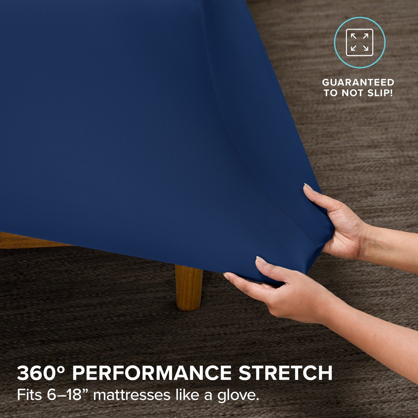 Breathable Luxury Cooling Performance Jersey Knit Stretch Sheet Set, Moisture-Wicking & Breathable, 4-Way Stretch Bed Sheets, Envelope ... - Premium Ultra-Soft Pillowcase Pair for Sleeping Detail
