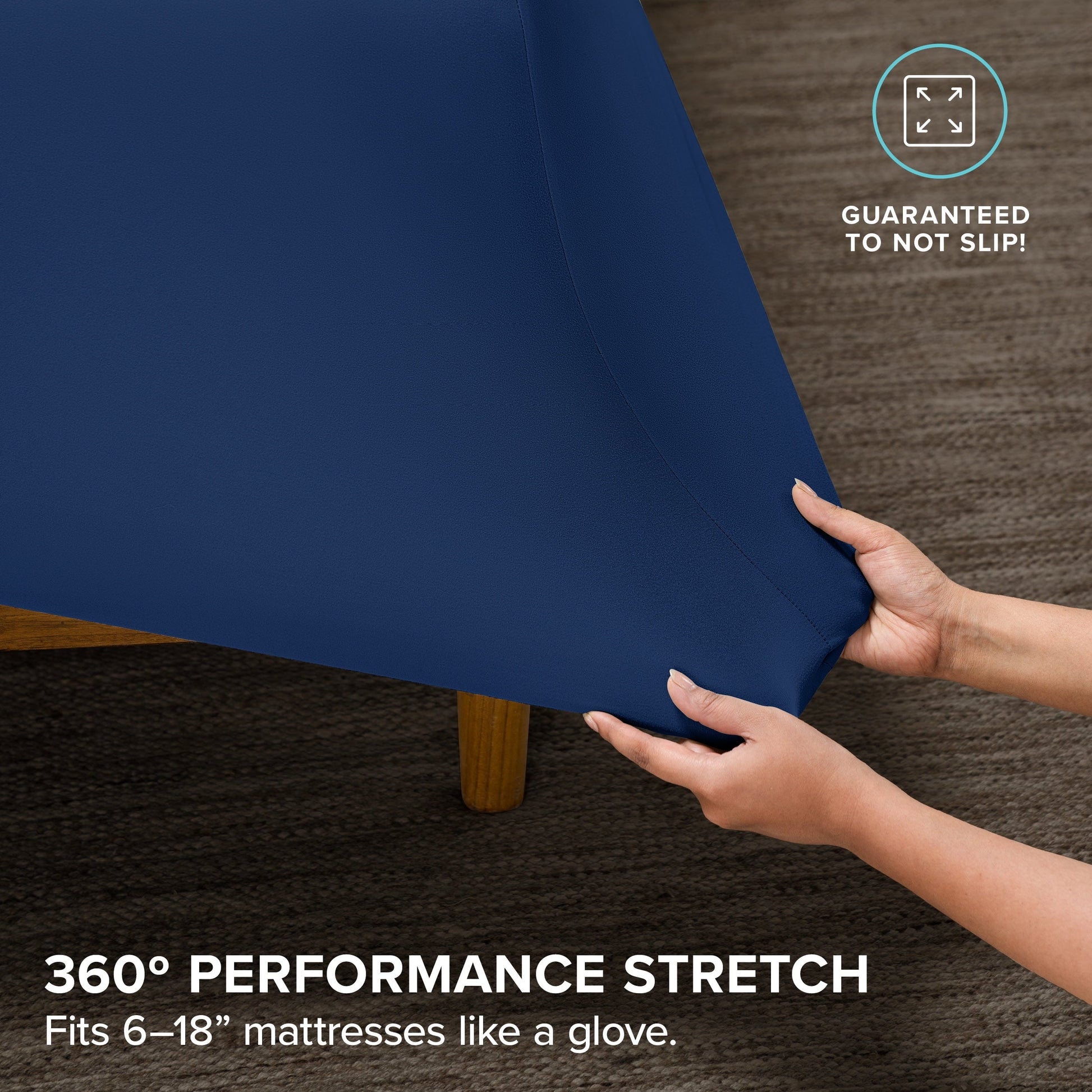 Breathable Luxury Cooling Performance Jersey Knit Stretch Sheet Set, Moisture-Wicking & Breathable, 4-Way Stretch Bed Sheets, Envelope ... - Premium Ultra-Soft Pillowcase Pair for Sleeping Detail