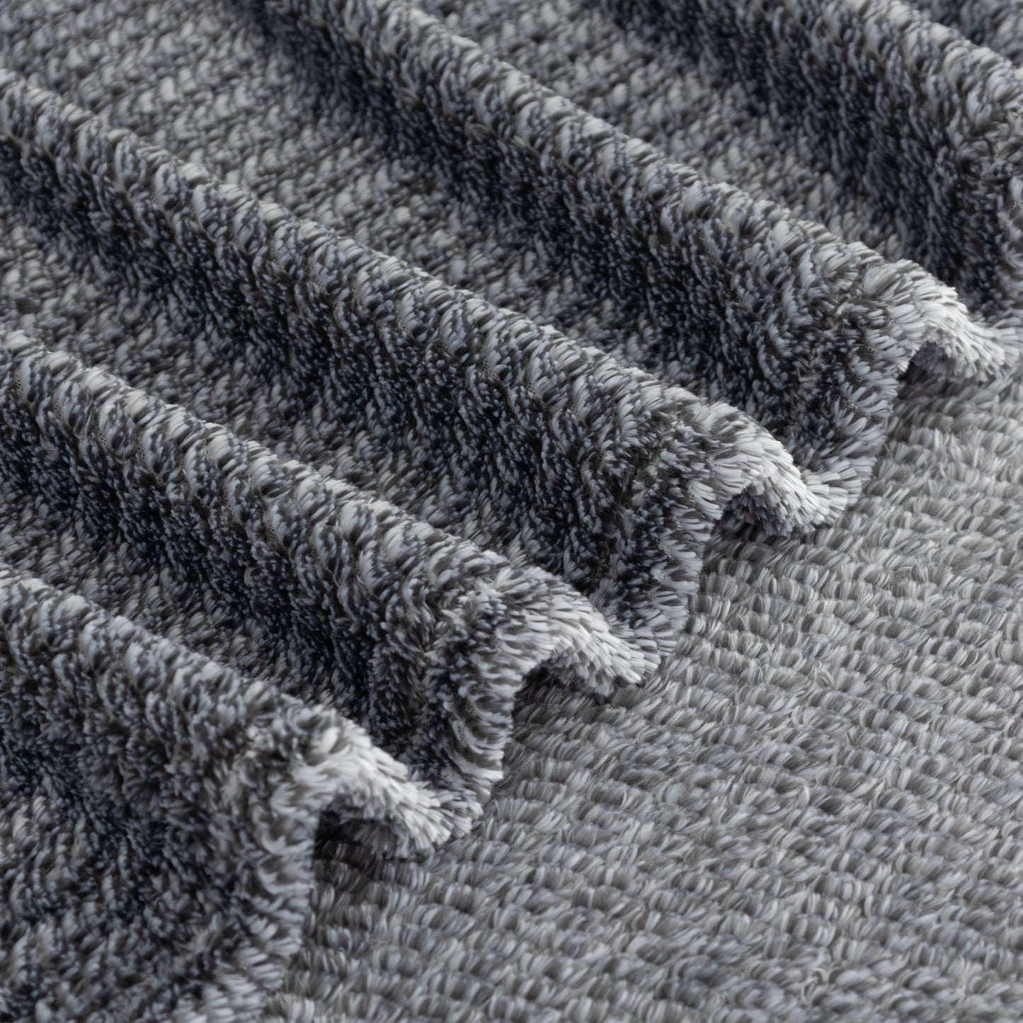 Lightweight Warm Plush Textured Heathered Soft Oversized Throw Blanket, Gray - Super Soft Reversible Sherpa Flannel Blanket Detail