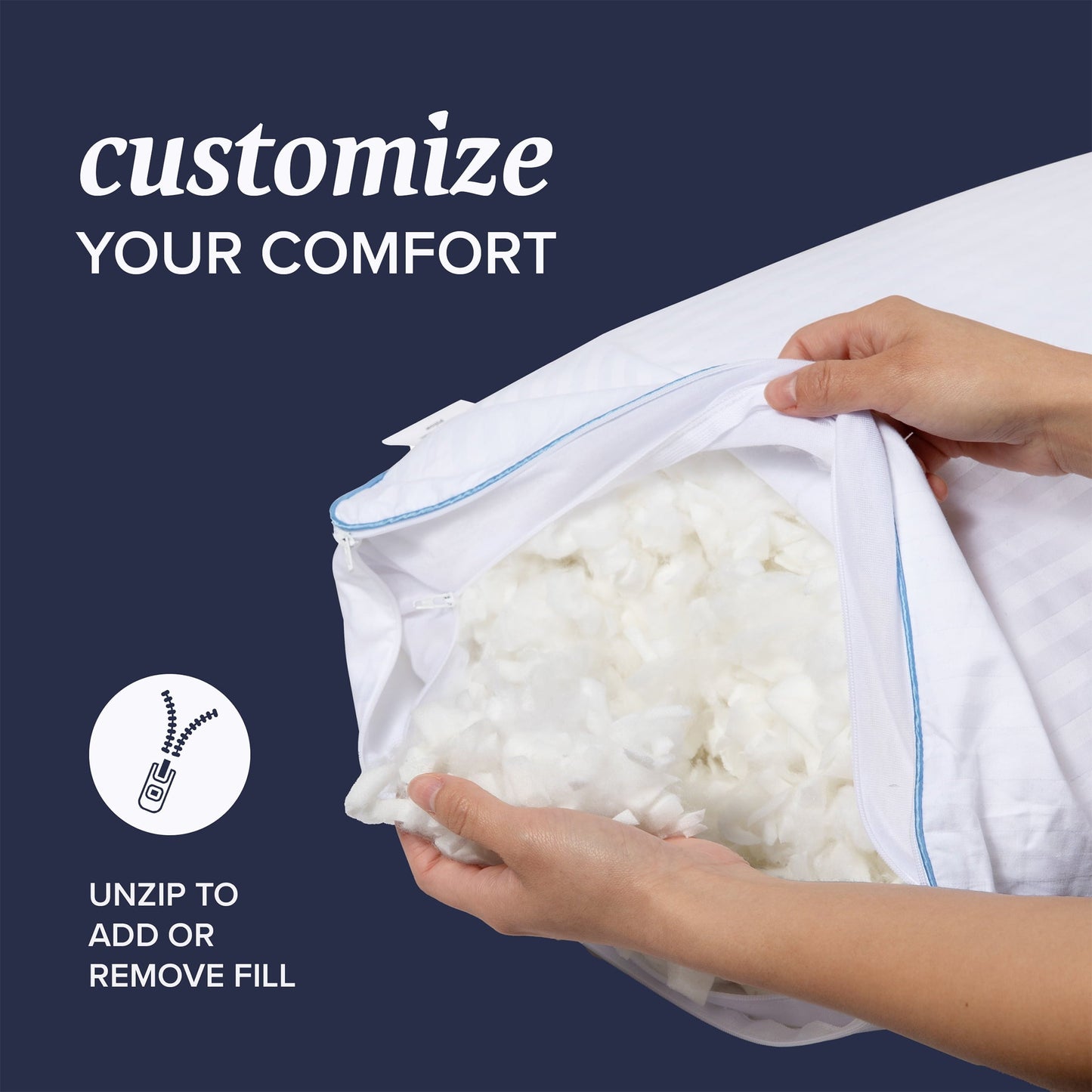 Ergonomic Memory Foam Customizable Memory Foam Queen Pillow 1Pack, Adult - Ergonomic Memory Foam Pillow for Neck Pain Support Detail