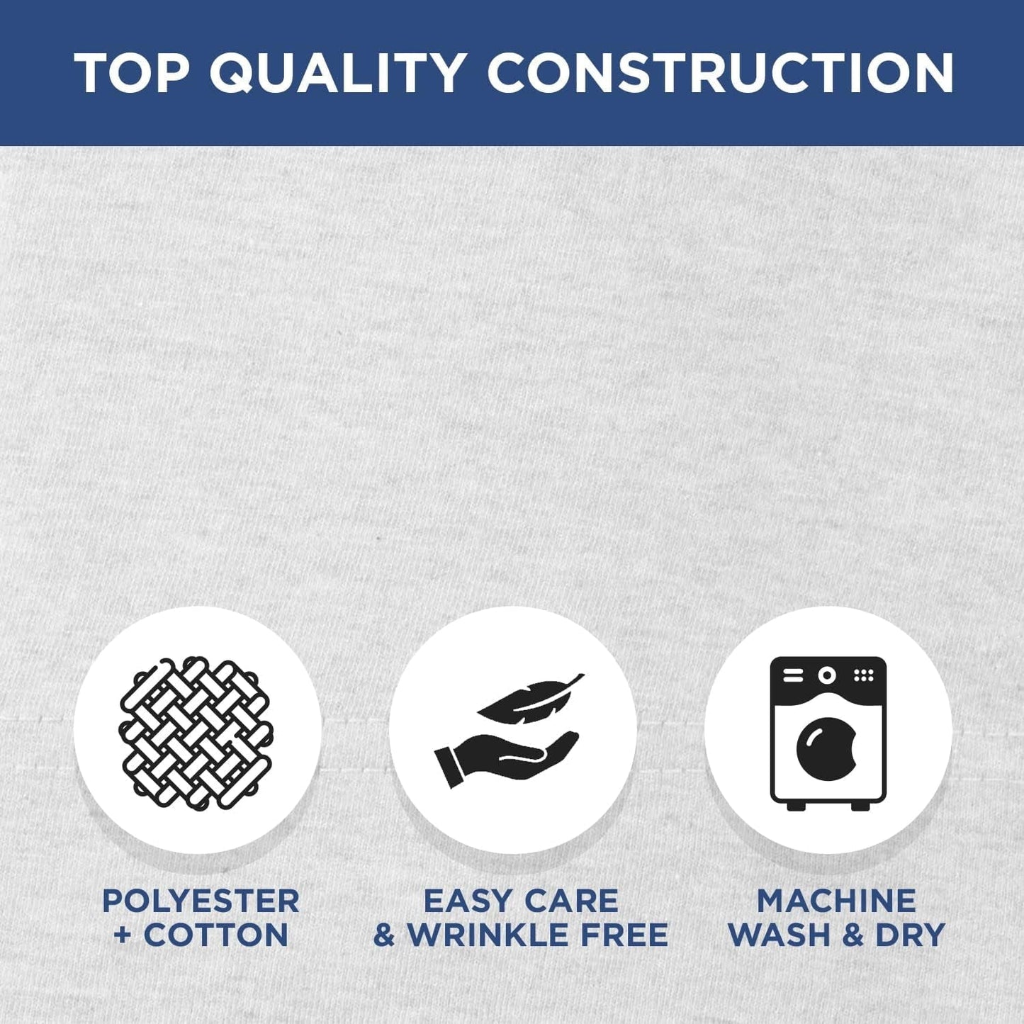 Premium Egyptian Cotton 2 Pack Fitted Hospital Bed Sheets with Elastic All Around for a Perfect Fit - Cotton Rich Soft Knitted Jersey Sheet, ... - Premium Ultra-Soft Pillowcase Pair for Sleeping Detail