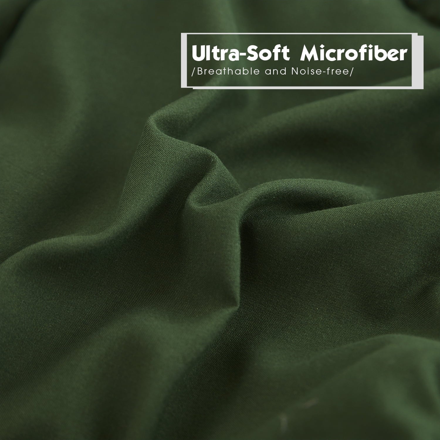 All-Season Light Weight Down Alternative Comforter Set, Queen, Green, Reversible - Cloud-Like Soft Lightweight Bed Comforter Detail