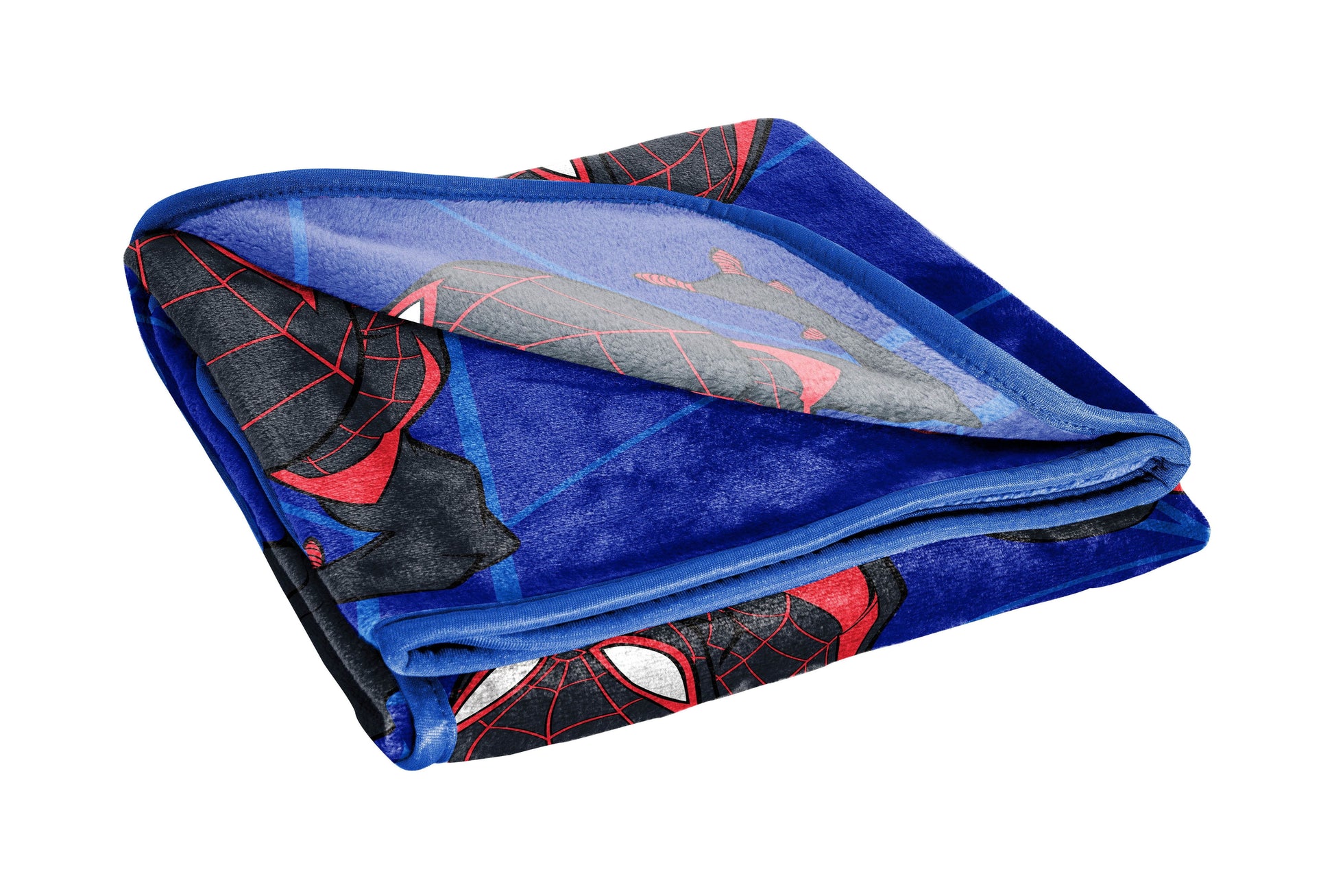 Reversible Sherpa Kids Throw Blanket, 46 x 60, Microfiber, Blue, Marvel - Super Soft Reversible Sherpa Flannel Blanket Detail