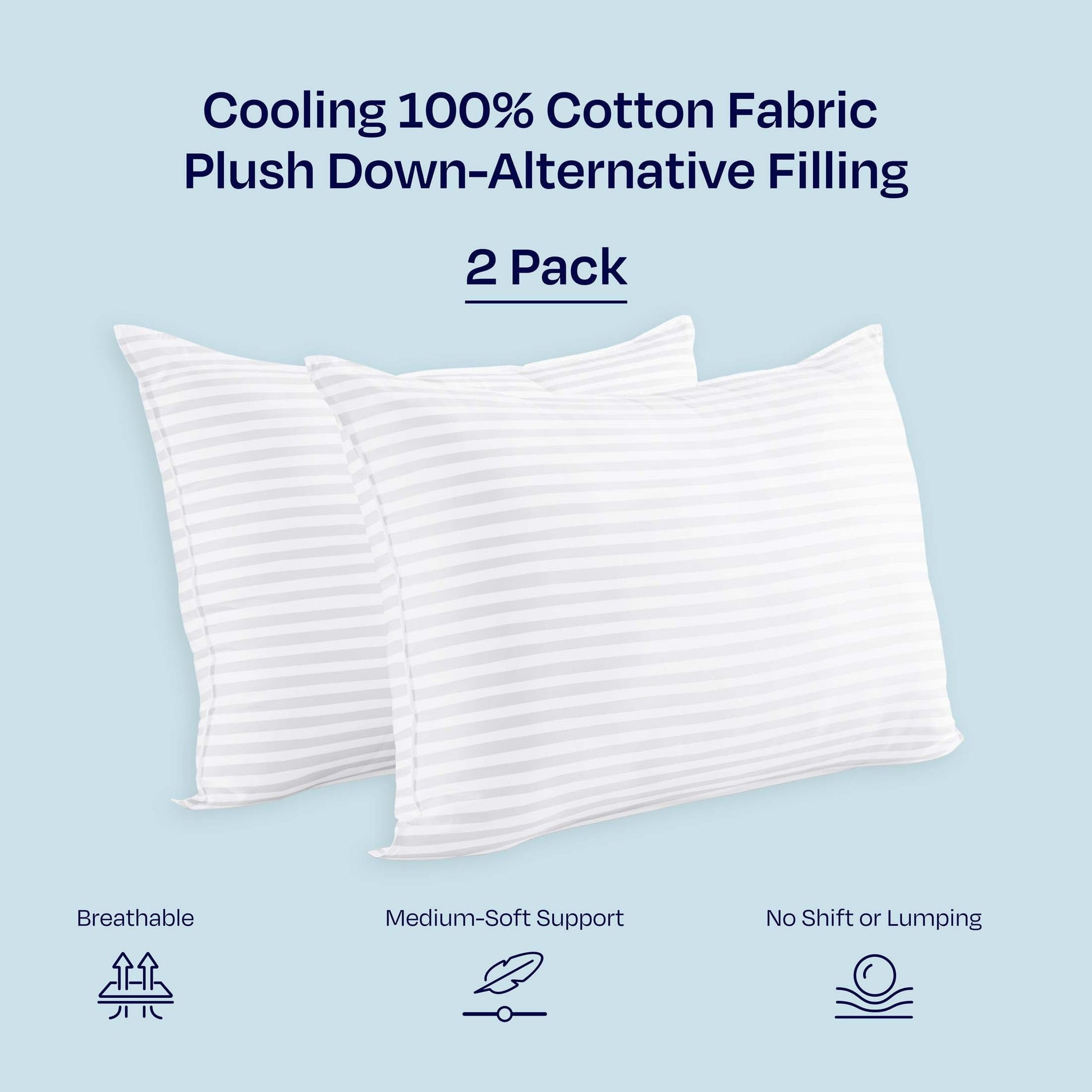 Fluffy Shredded 2-Pack Comfort Bed Pillows Standard size set of 2 for Sleeping, Pillows, for Back, Stomach or Side Sleepers, 20 x 26 ... - Orthopedic Shredded Foam Bed Pillow Set Detail