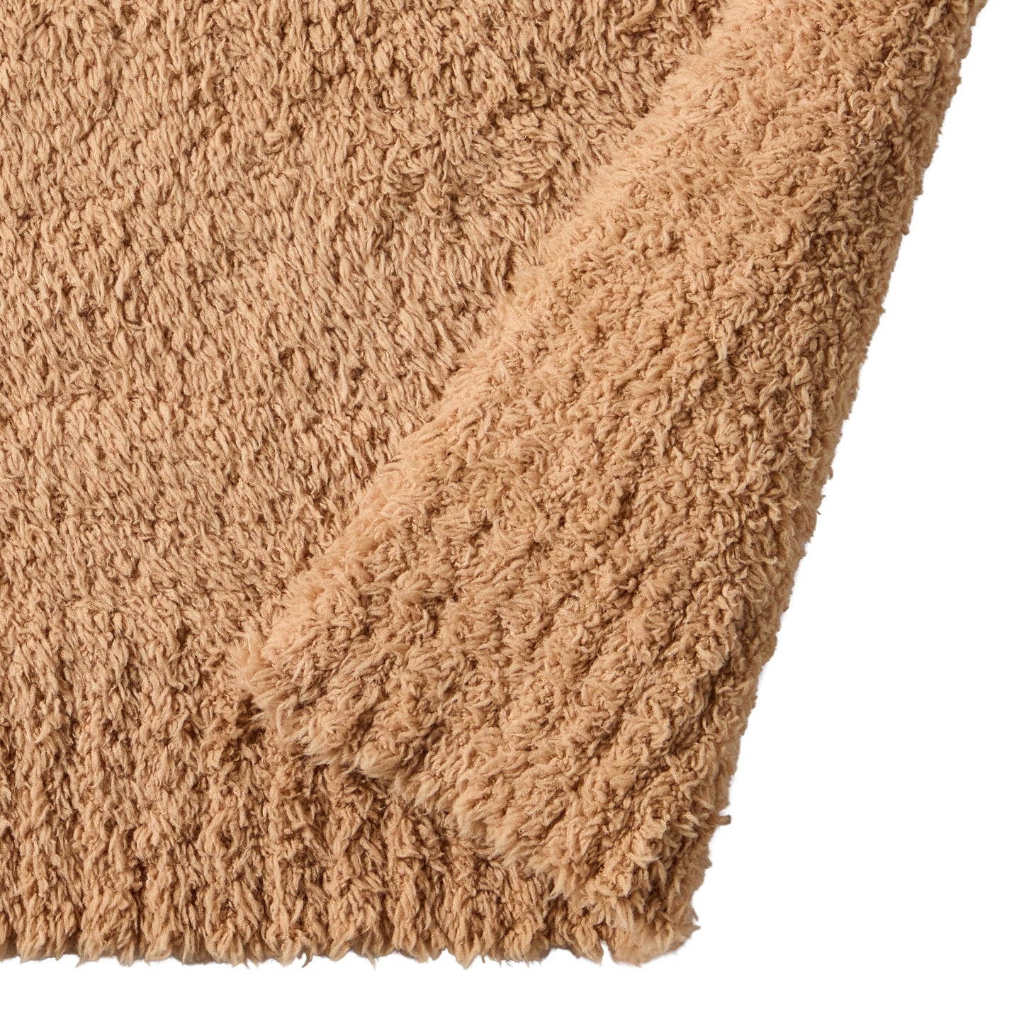 Reversible Sherpa Cozy Knit Throw, Dark Caramel, 50x72" - Luxury Knitted Decorative Throw Blanket with Fringes Detail