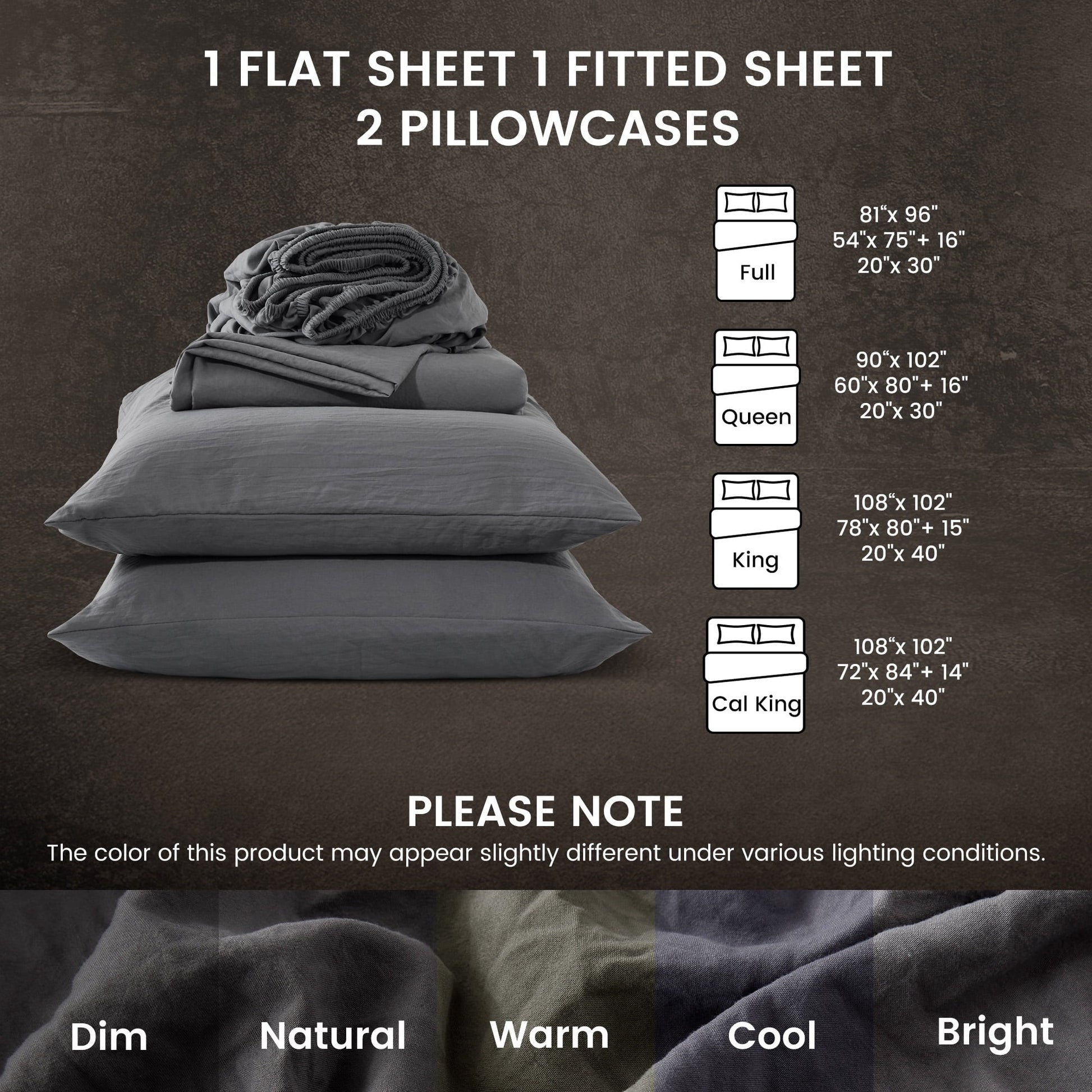 Wrinkle-Resistant Bed Sheets - Full Size Bed Sheets - Washed Microfiber - 4 Piece Hotel Luxury Bedding Sheets with Fitted Sheet, Flat S... - Cooling Hotel Quality Bedding Sheets and Pillowcases Detail