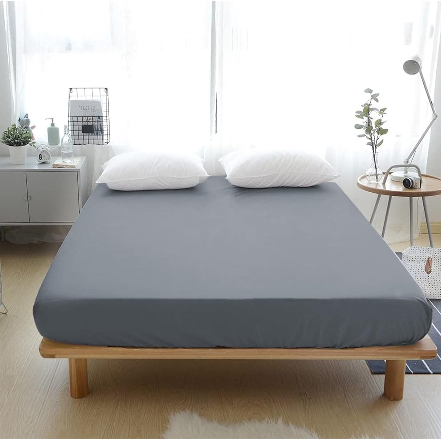 Premium Egyptian Cotton Grounding Fitted Sheet Kit Queen Size, Deep Pocket Fitted Sheet, Organic Cotton 7% Silver Fiber, Conductive Bed Cover... - Premium Ultra-Soft Pillowcase Pair for Sleeping Detail