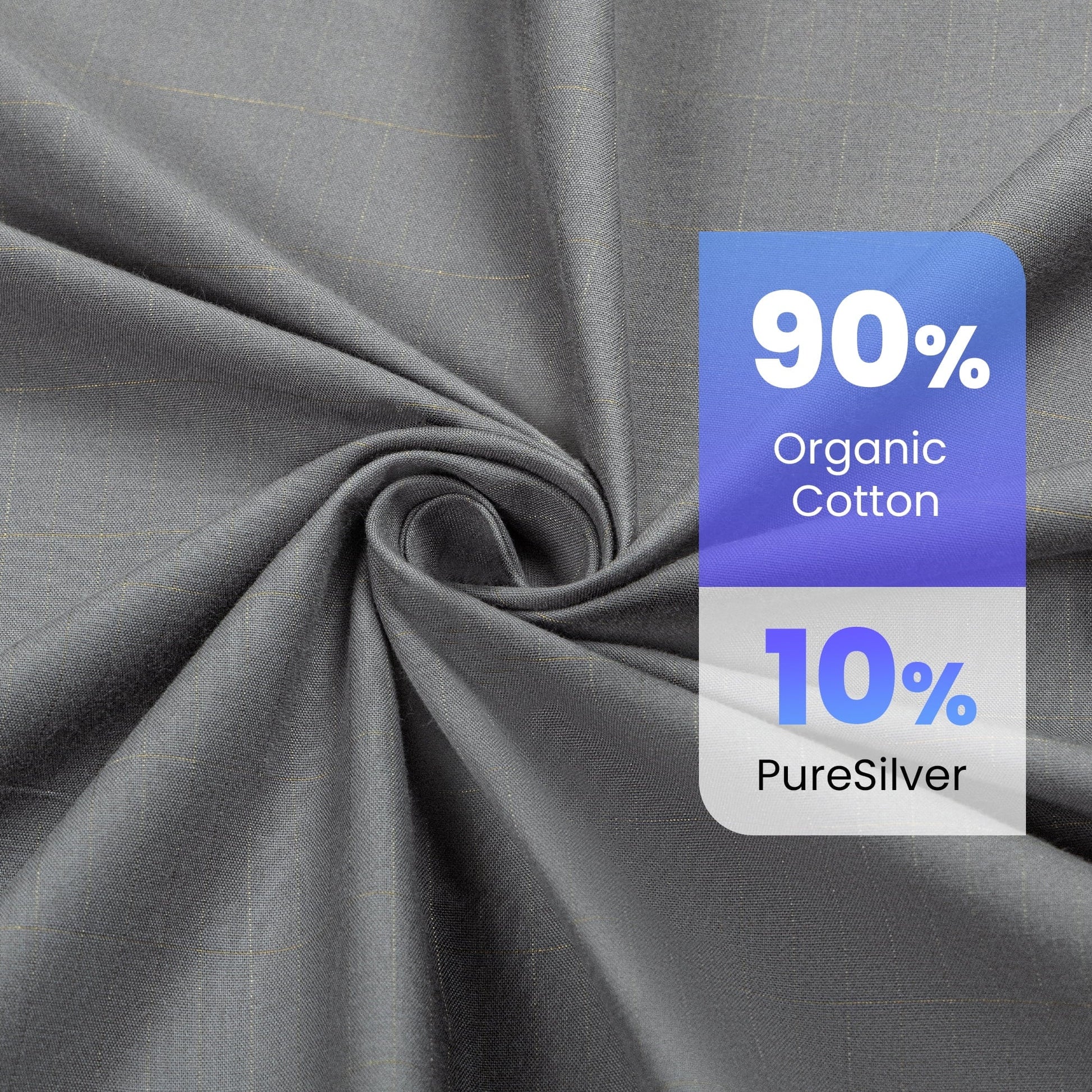 Ultra-Soft Grounding Sheets Queen Size 90% Organic Cotton + 10% Pure Silver Fitted Bed Sheet Gray Fiber Grounding Sheet Earth Ce... - Breathable Egyptian Cotton Flat & Fitted Sheets Detail