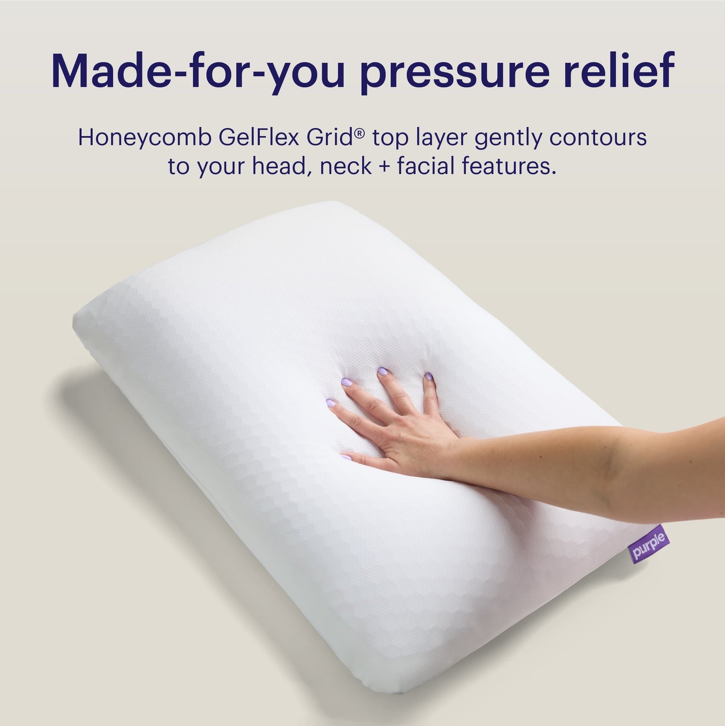 Hotel Collection GridCloud Pillow, Honeycomb Gelflex Top Layer, Hypoallergenic, Down - Alternative - Ergonomic Memory Foam Pillow for Neck Pain Support Detail