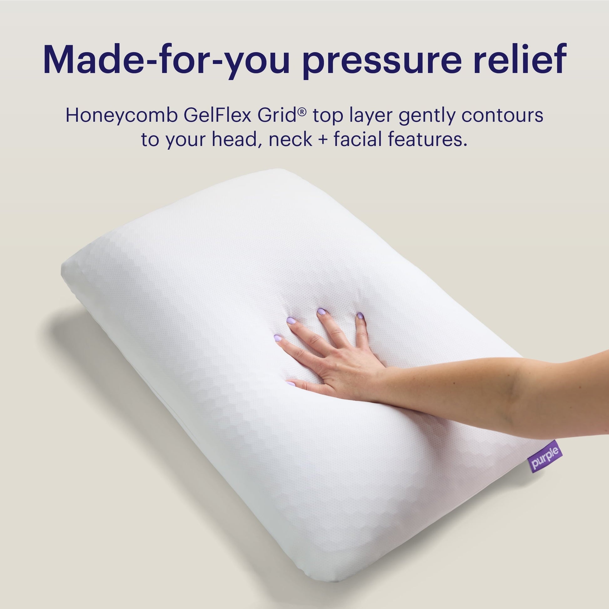 Hotel Collection GridCloud Pillow, Honeycomb Gelflex Top Layer, Hypoallergenic, Down - Alternative - Ergonomic Memory Foam Pillow for Neck Pain Support Detail