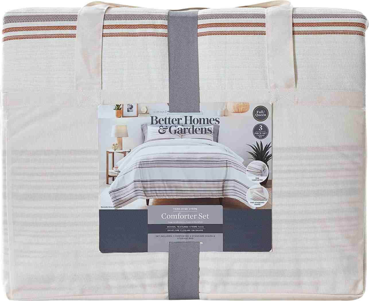 Heavyweight Warmth 3-Piece Red Yarn Dye Stripe Comforter Set, Full/Queen - Cloud-Like Soft Lightweight Bed Comforter Detail