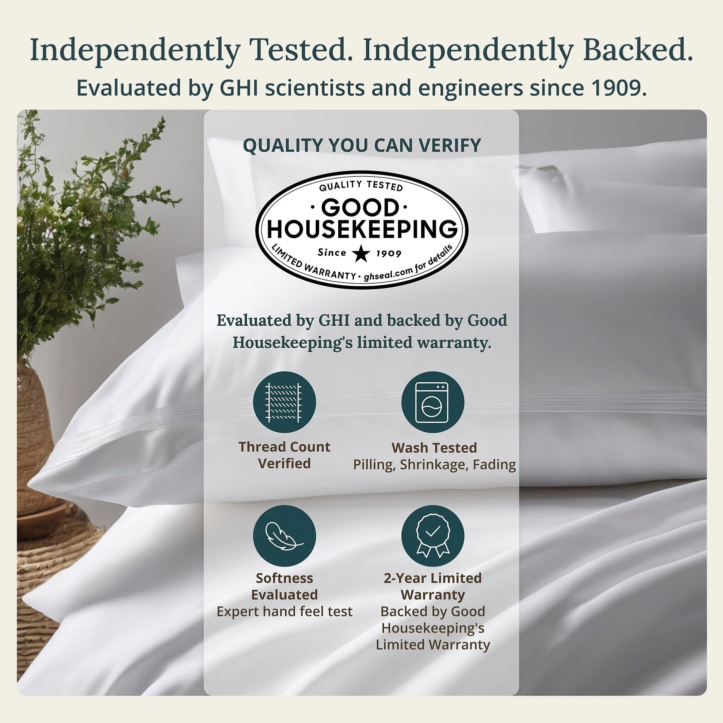 Breathable Luxury 500-Thread-Count 100% Cotton Sheet White Queen-Sheets Set, 4-Piece Extra Long-Staple Combed Cotton Bedding Sheets for... - Premium Ultra-Soft Pillowcase Pair for Sleeping Detail