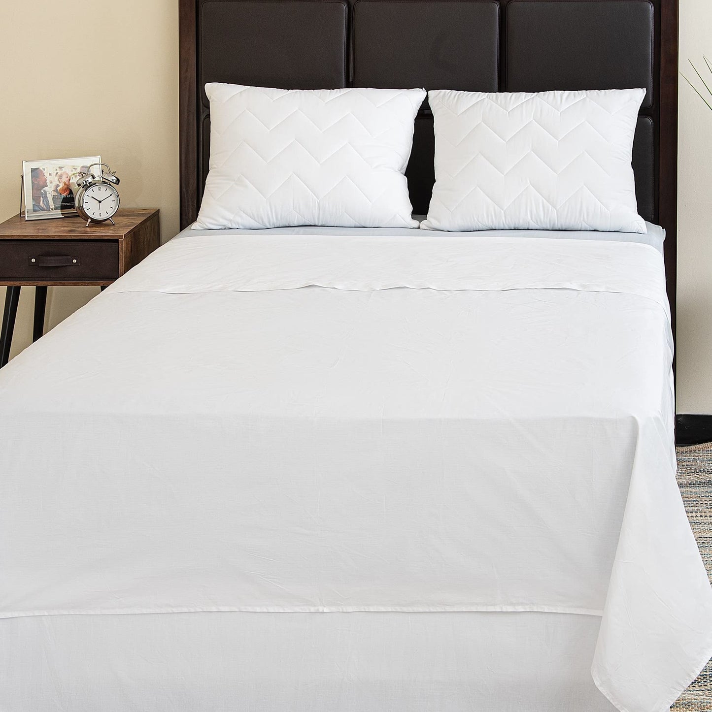 Breathable Luxury Oversized King Size Flat Sheet for Bed - 100% Cotton - Durable and Comfortable with 200 Thread Count - Soft, Breathea... - Premium Ultra-Soft Pillowcase Pair for Sleeping Detail