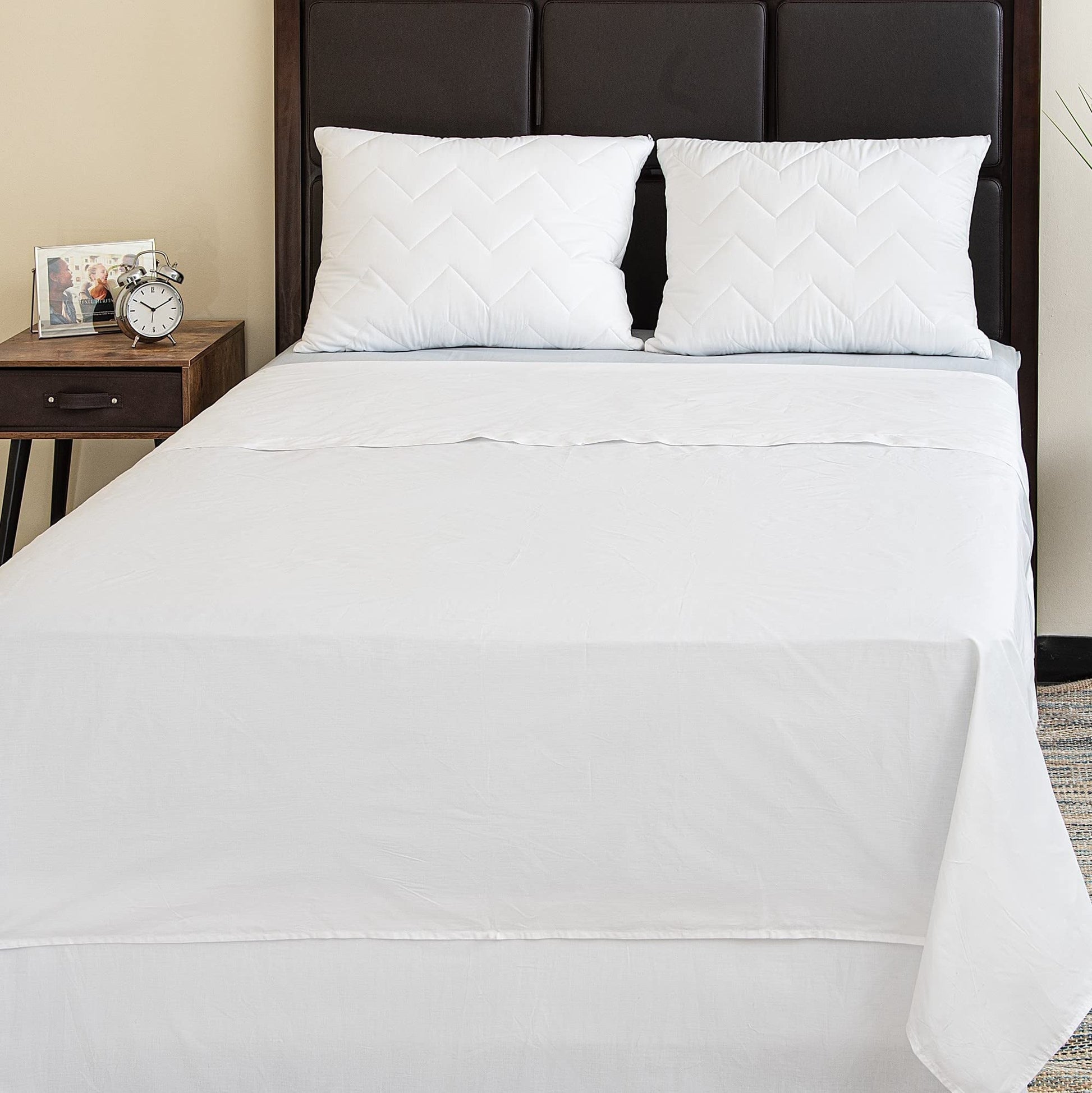 Breathable Luxury Oversized King Size Flat Sheet for Bed - 100% Cotton - Durable and Comfortable with 200 Thread Count - Soft, Breathea... - Premium Ultra-Soft Pillowcase Pair for Sleeping Detail