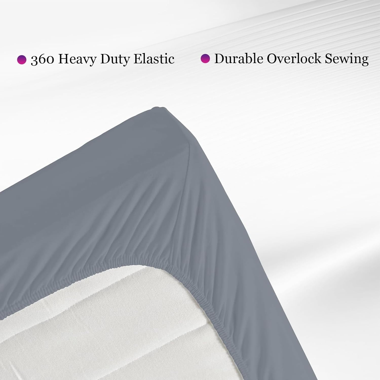 Premium Egyptian Cotton Grounding Fitted Sheet Kit Queen Size, Deep Pocket Fitted Sheet, Organic Cotton 7% Silver Fiber, Conductive Bed Cover... - Premium Ultra-Soft Pillowcase Pair for Sleeping Detail