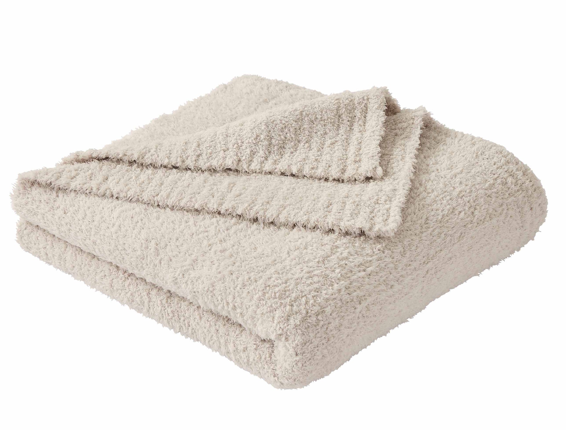 Reversible Sherpa Beige Cozy Knit Throw, 50" x 72" - Luxury Knitted Decorative Throw Blanket with Fringes Detail