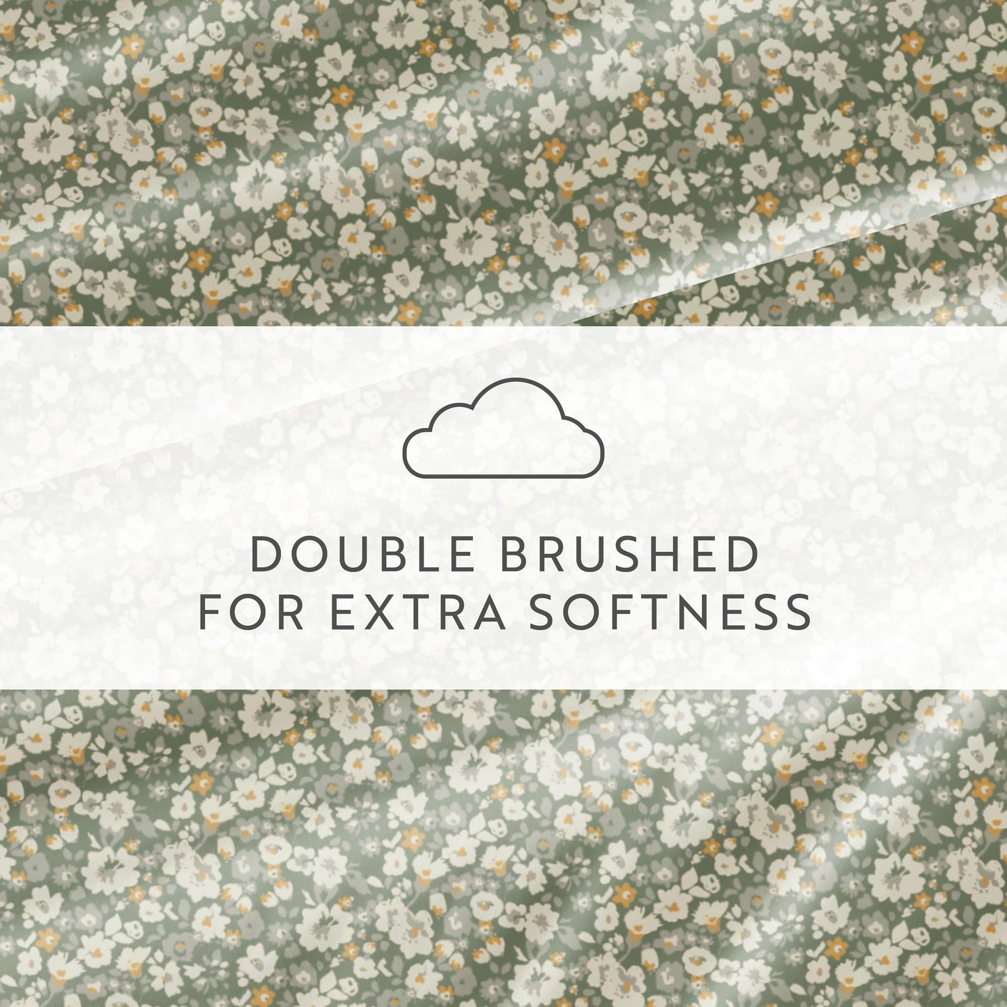 Ultra-Soft 4 Piece Pattern Microfiber Bed Sheets Set, Floral Dream Eucalyptus, Twin - Premium Ultra-Soft Pillowcase Pair for Sleeping Detail