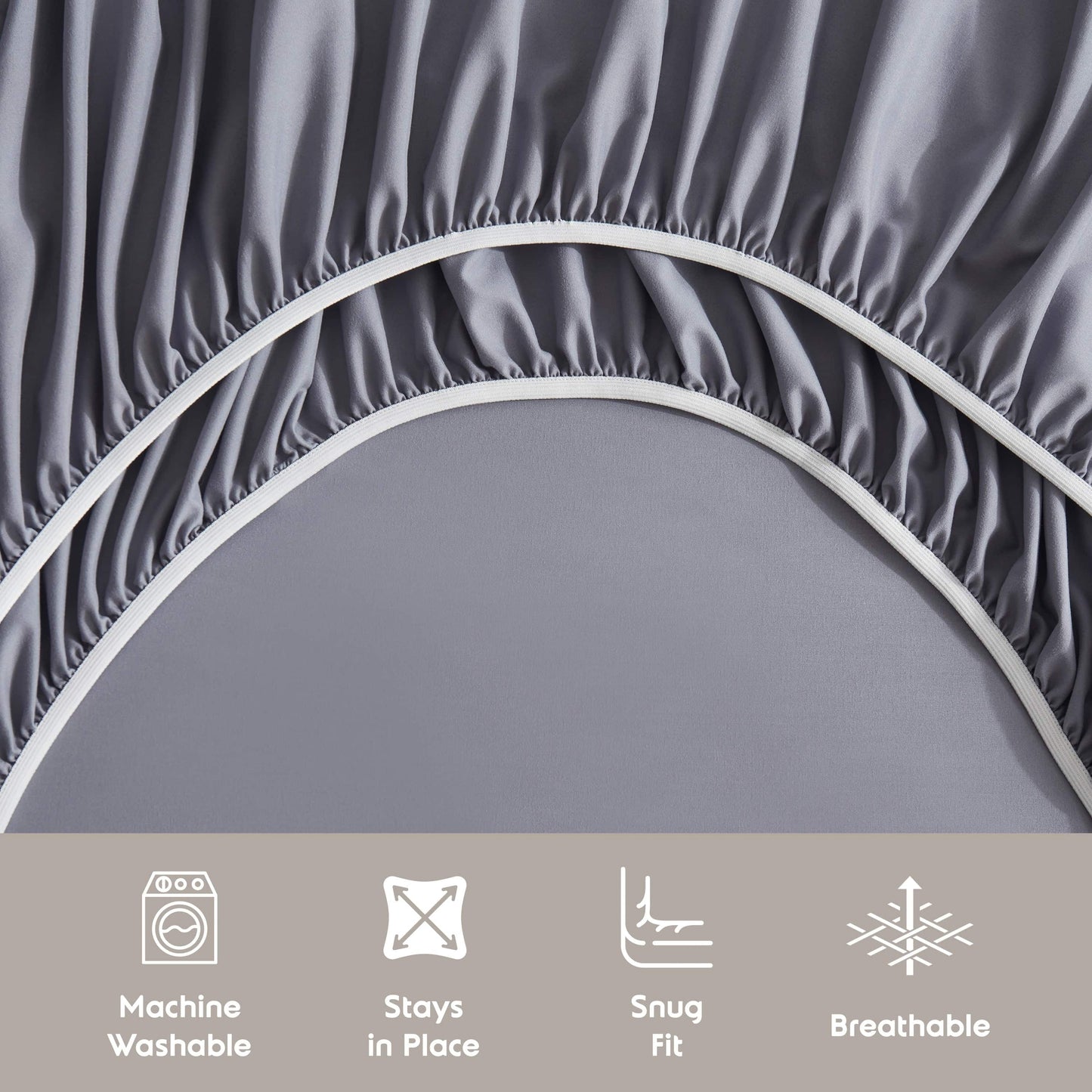 Wrinkle-Resistant Queen Sheets Set, 1800 Series Extra Deep Pocket Sheets Queen Soft Microfiber Bed Sheets, 4 Piece Queen Sheet sets - Cooling Hotel Quality Bedding Sheets and Pillowcases Detail