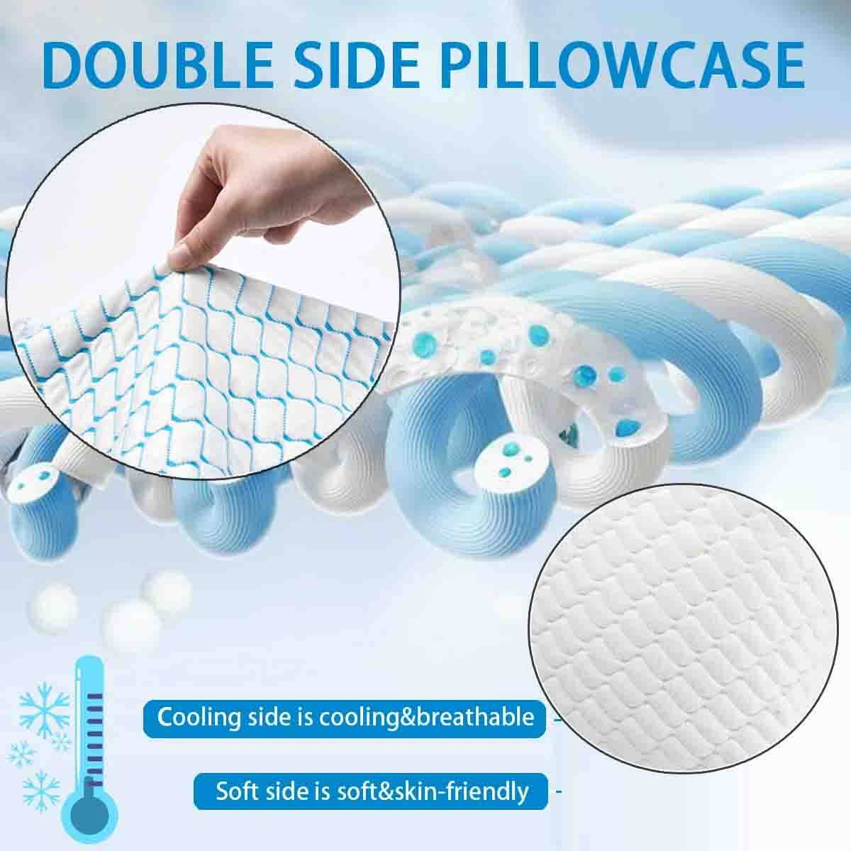 Decorative Plump Pillows for Sleeping (2-Pack), Luxury Hotel Pillows Queen Size Set of 2,Bed Pillows for Side and Back Sleeper (Queen) - Hotel Quality Plush Sleeping Pillows Detail
