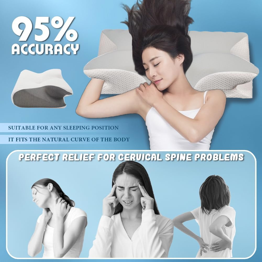 Fluffy Shredded Airway Pro Sleep Apnea Pillow, Airway Pro Cervical Pillow - All-Night Neck Support, Ergonomic Pillows for All Sleepin... - Ergonomic Memory Foam Pillow for Neck Pain Support Detail