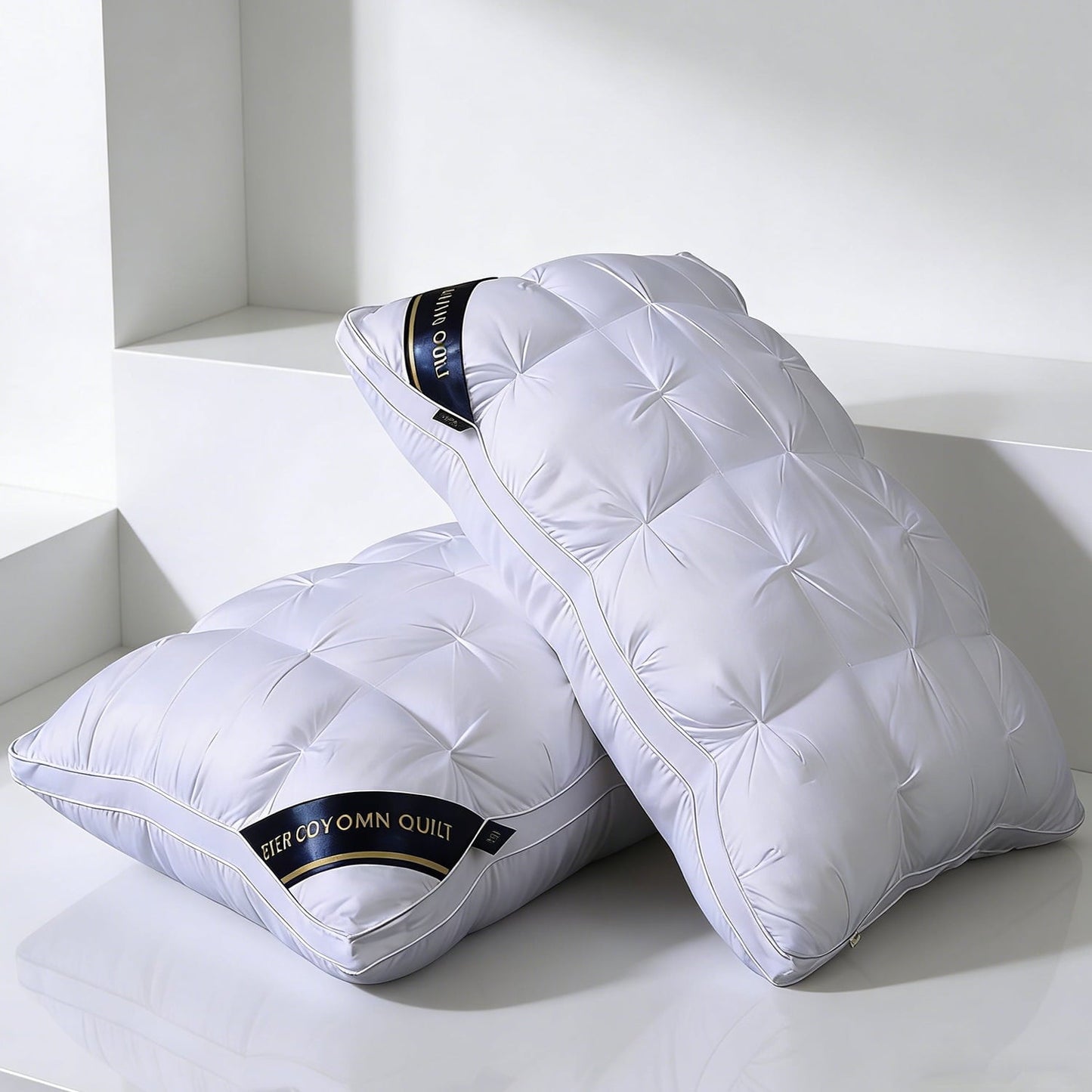 Orthopedic Support 2-Pack White Twisted Bed Pillows (20" x 16.5") - Soft Plush Down Alternative, Breathable and Hypoallergenic, Standard... - Decorative Throw Pillow Cushion for Sofa & Bed Detail