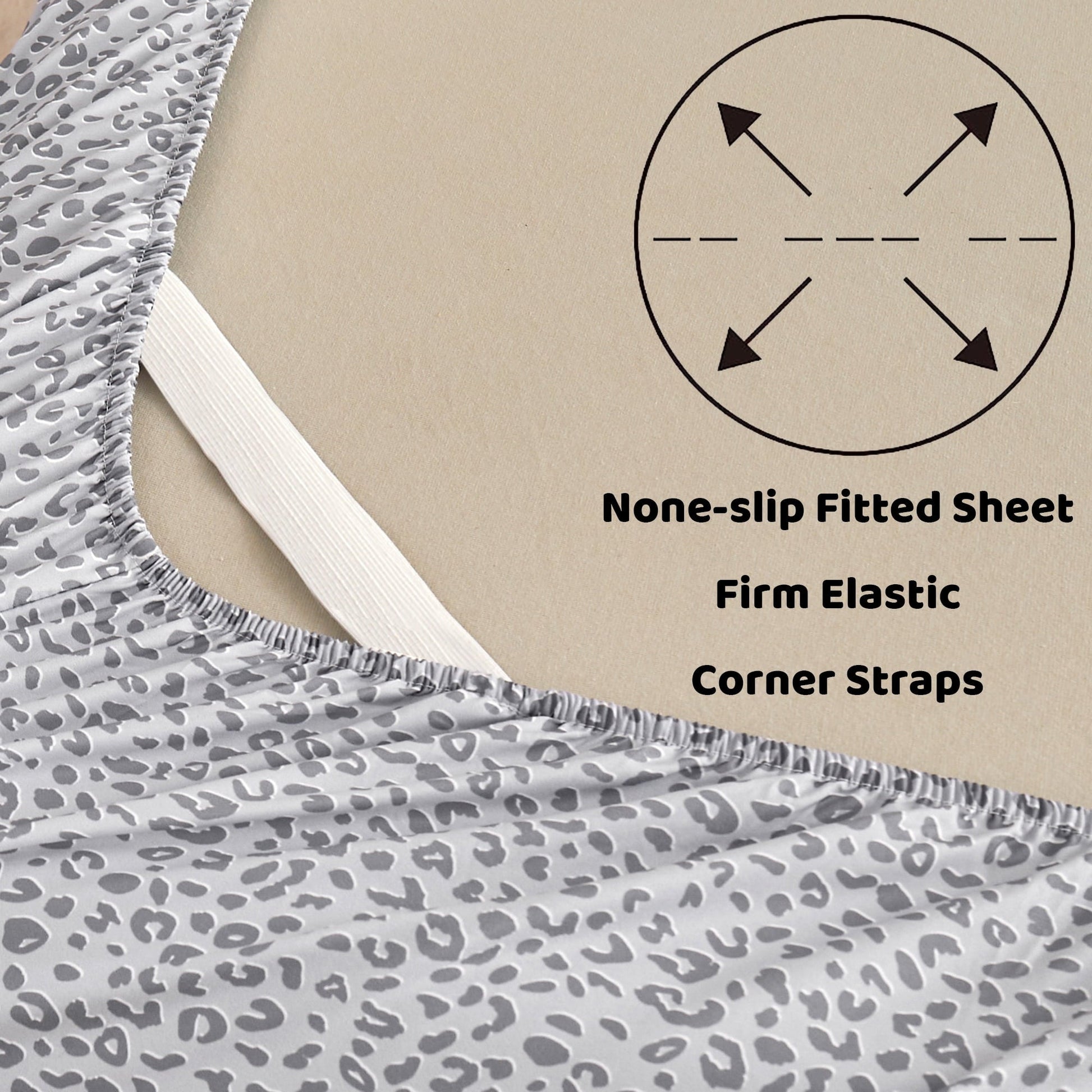 Wrinkle-Resistant Floral King Sheets, Soft Breathable Microfiber Printed Bed Sheet Set, Deep Pocket Non-Slip Fitted Sheet Included - Luxury Bed Sheet Set with Deep Pockets Detail