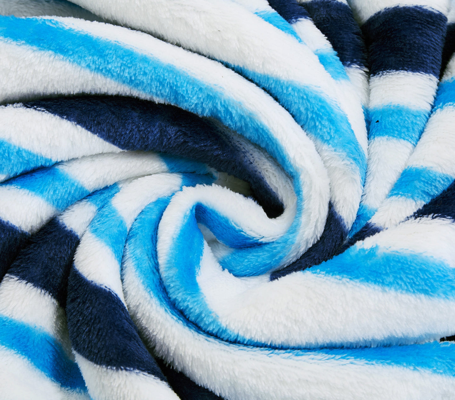 Decorative Knitted Blue Stripes XL Oversized Throw Blanket, 72 x 50 inches, Great for a Kids Bedroom, Super Soft and Cozy - Super Soft Reversible Sherpa Flannel Blanket Detail