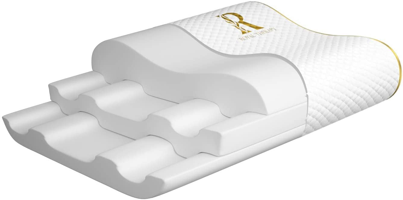 Decorative Plump Queen Memory Foam Pillow + Extra Pillowcase, Bed Pillow for Neck & Shoulders for Adult - Orthopedic Shredded Foam Bed Pillow Set Detail