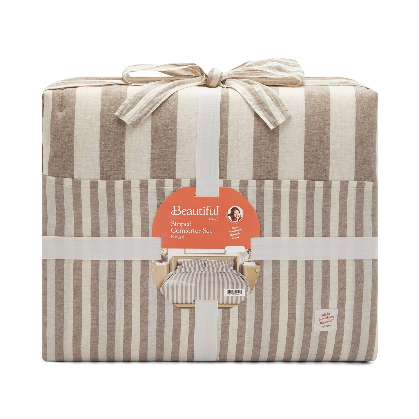Heavyweight Warmth 100% Cotton Striped 3-Piece Natural Comforter Set, Full/Queen - Hypoallergenic Ultra-Fluffy Quilt for Winter Detail