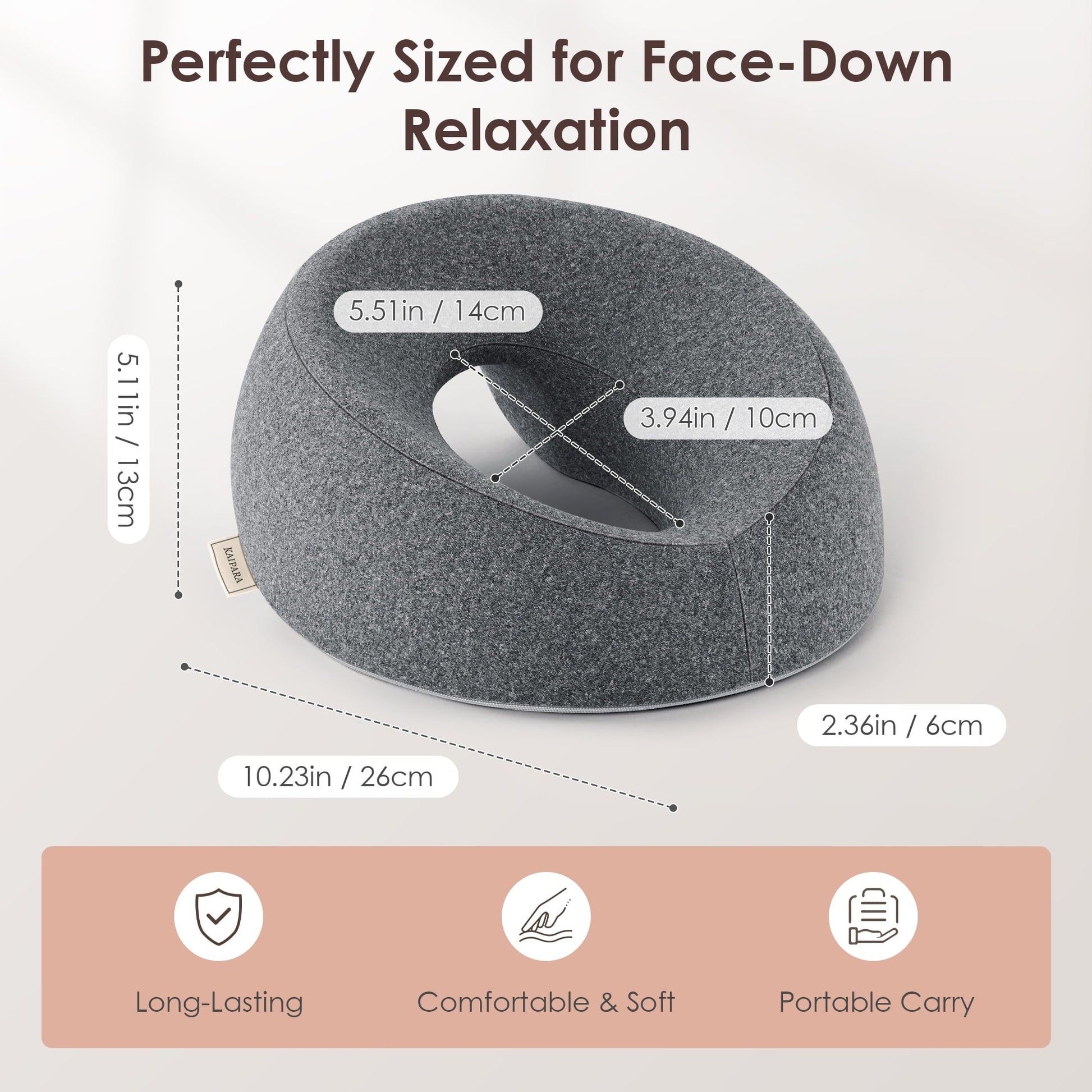 Orthopedic Support Face Down Pillow Massage Headrest for Bed, Memory Foam Pillow Face Cradle Support for Stomach Sleepers, Eye Post-Surg... - Hotel Quality Plush Sleeping Pillows Detail