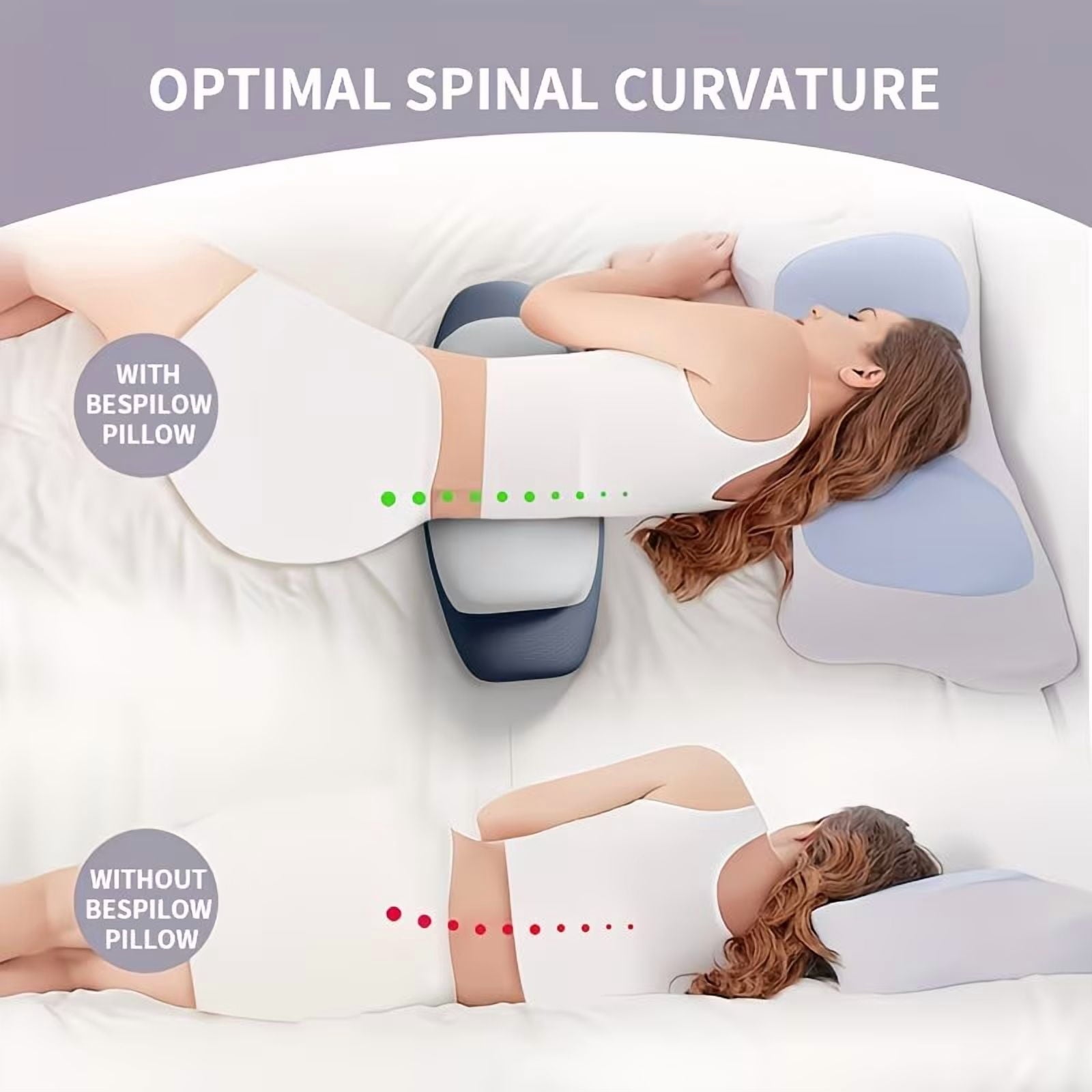 Fluffy Shredded Lumbar Support Pillow for Bed, Memory Foam Ergonomic Lower Back Support Waist Pillow for Side Back and Stomach Sleepe... - Decorative Throw Pillow Cushion for Sofa & Bed Detail