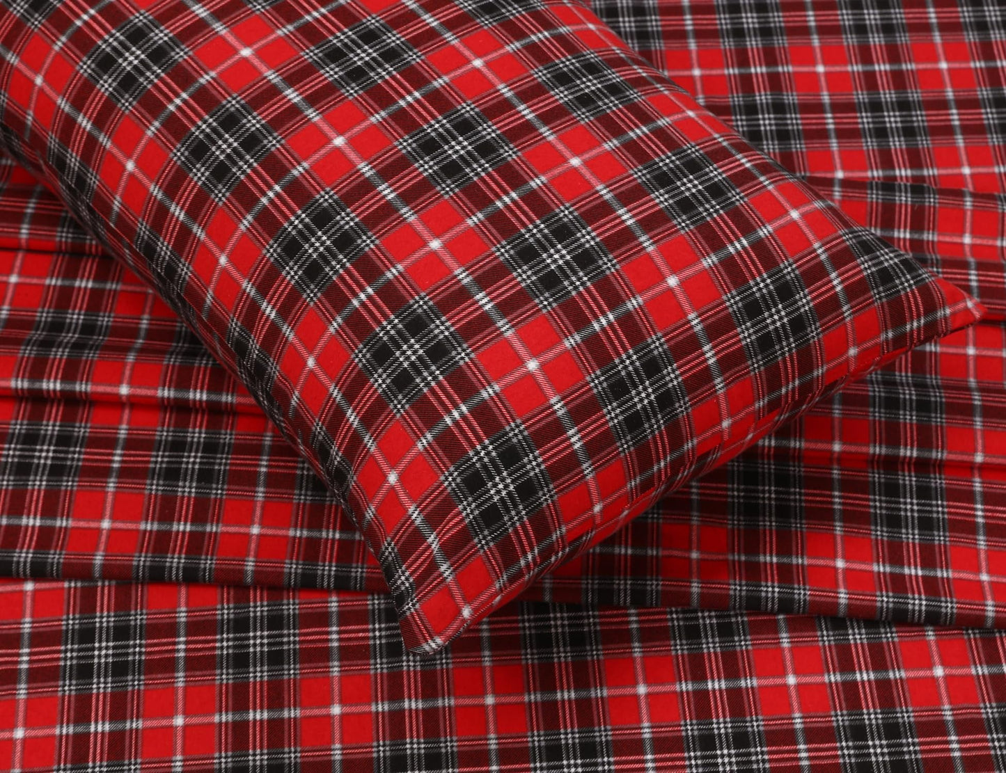 Ultra-Soft Flannel Sheets Queen Size - 100% Cotton Double Brushed Bed Sheets, Deep Pockets 16 Inches Queen Sheet Set, All Season... - Premium Ultra-Soft Pillowcase Pair for Sleeping Detail