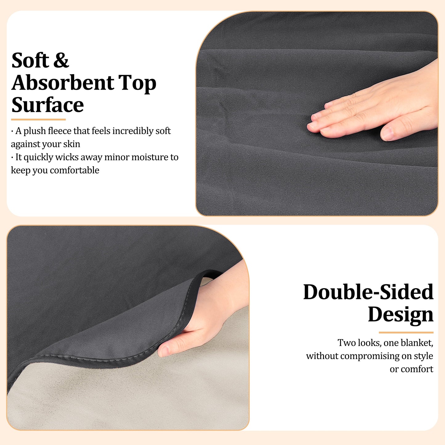 Cozy Fleece Waterproof Blanket for Couch, Reversible Washable Sofa Bed Coverlet Protector | Leak Proof, Comfortable | for People ... - Lightweight Plush Warm Blanket for All Seasons Detail