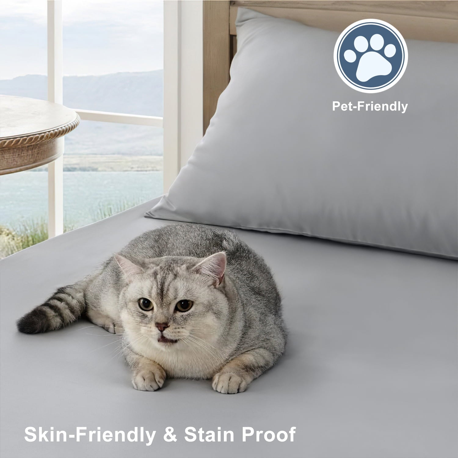 Premium Egyptian Cotton Queen Size Sheet Set - Breathable & Cooling Bed Sheets, Hotel Luxury Bed Sheets for Sleepers, Soft & Wrinkle Free She... - Luxury Bed Sheet Set with Deep Pockets Detail
