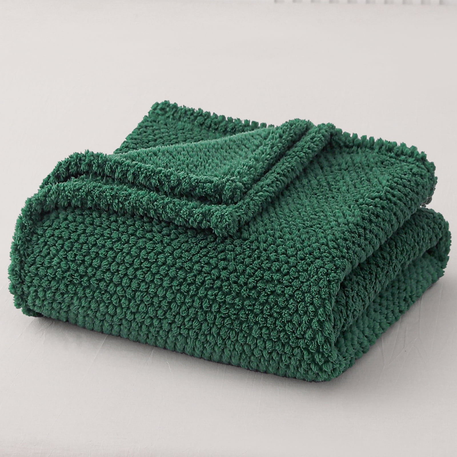 Decorative Knitted Fuzzy Fleece 50"x70" Throw Blanket for Couch, Fluffy Warm Soft Jacquard Blankets for Fall Winter, Lightweight and Coz... - Cozy Fleece Throw Blanket for Couch & Bed Detail