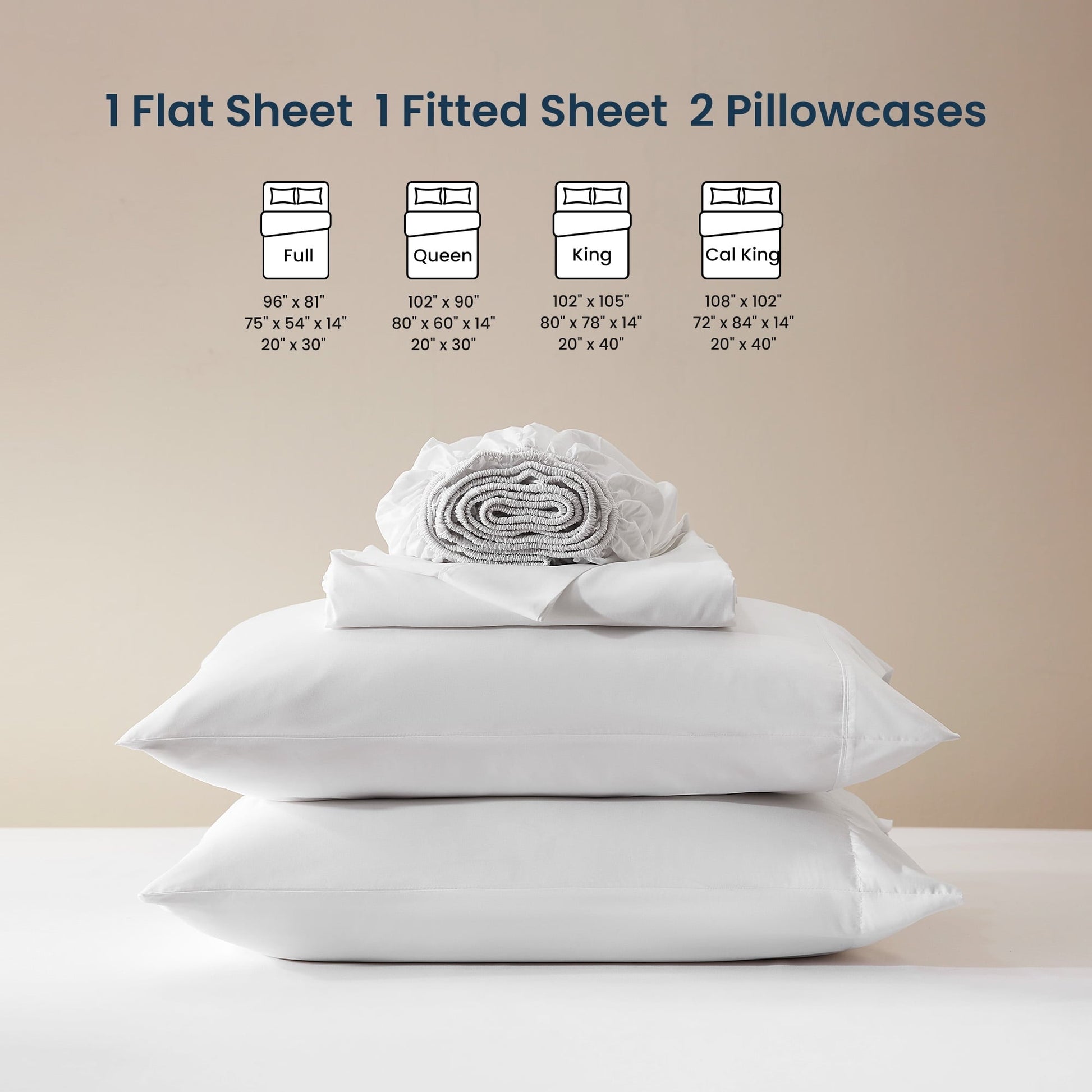Premium Egyptian Cotton Nanotex Super Soft Cooling Twin Bed Sheets Set for Kids 3 Piece - Easy Care Fitted Flat Sheet & Pillowcase Sets - Wri... - Premium Ultra-Soft Pillowcase Pair for Sleeping Detail