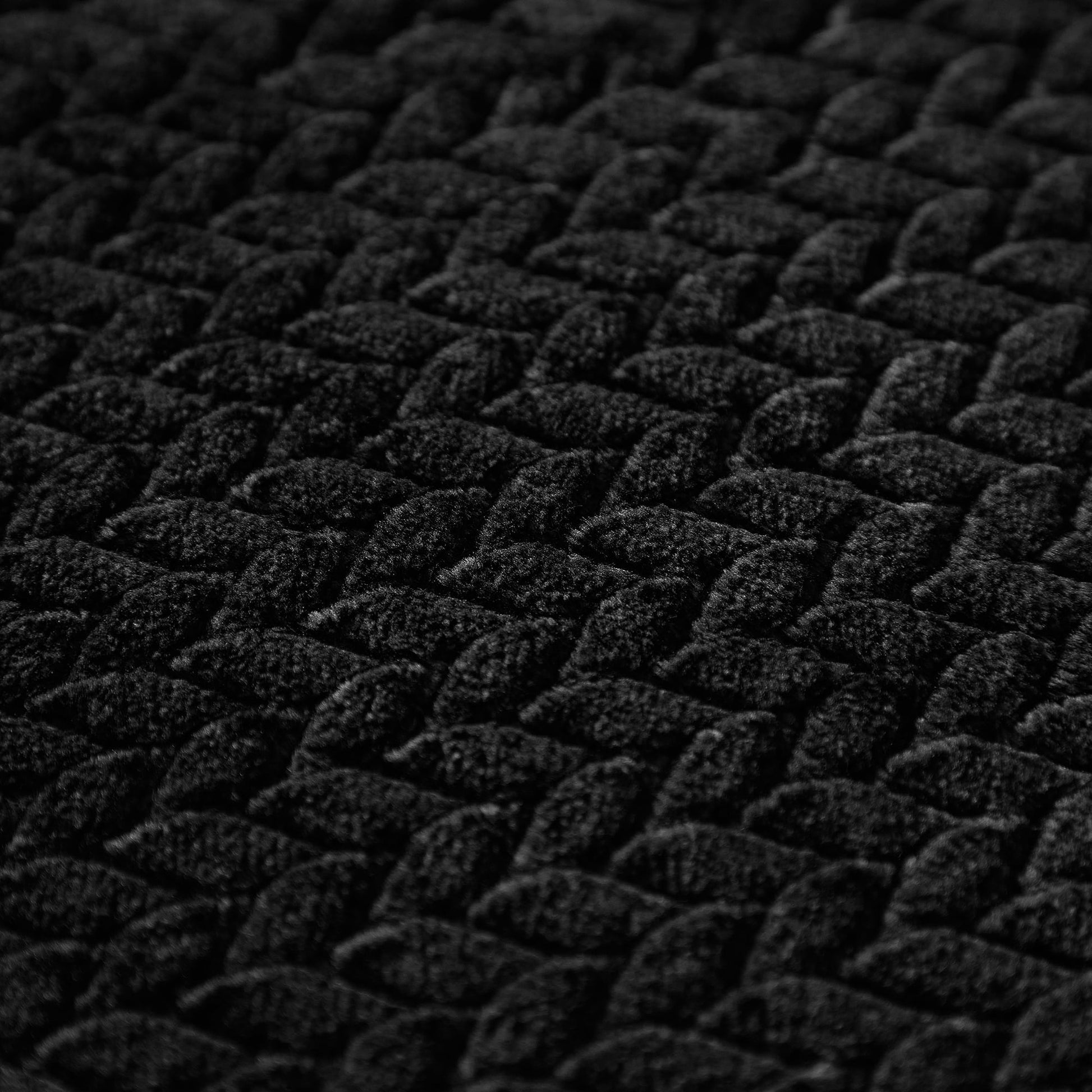 Decorative Knitted Cozy Textured Plush Throw Blanket, Black, 50"x60" All Ages - Super Soft Reversible Sherpa Flannel Blanket Detail