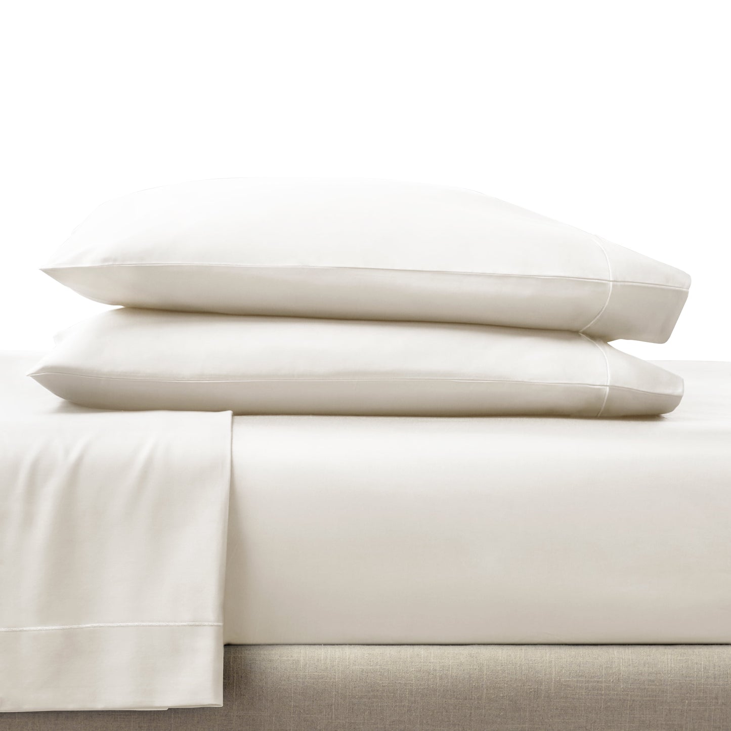 Breathable Luxury 4-Piece 400 Thread Count Vanilla Dream Performance Bed Sheet Set, King - Premium Ultra-Soft Pillowcase Pair for Sleeping Detail