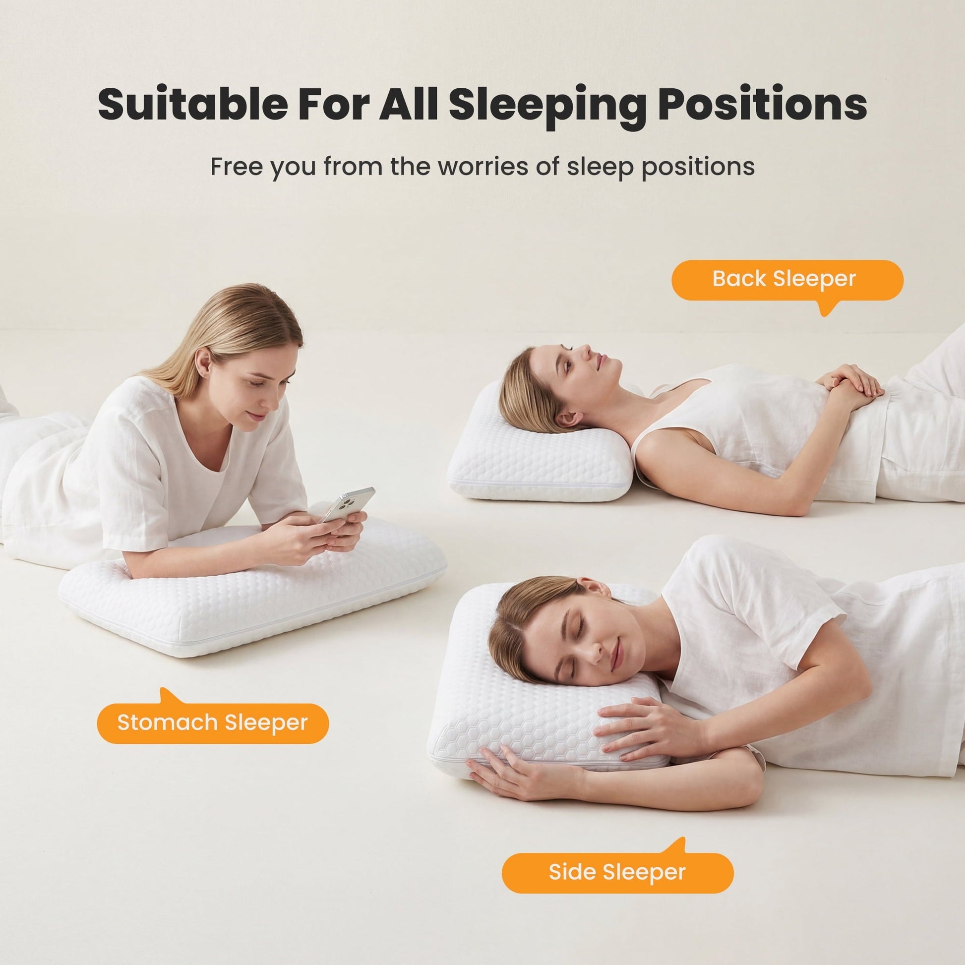 Fluffy Shredded Memory Foam Pillow for Sleeping, Gel Cooling Bed Pillow with Breathable Mesh and Washable Cover for Back and Side Sle... - Orthopedic Shredded Foam Bed Pillow Set Detail