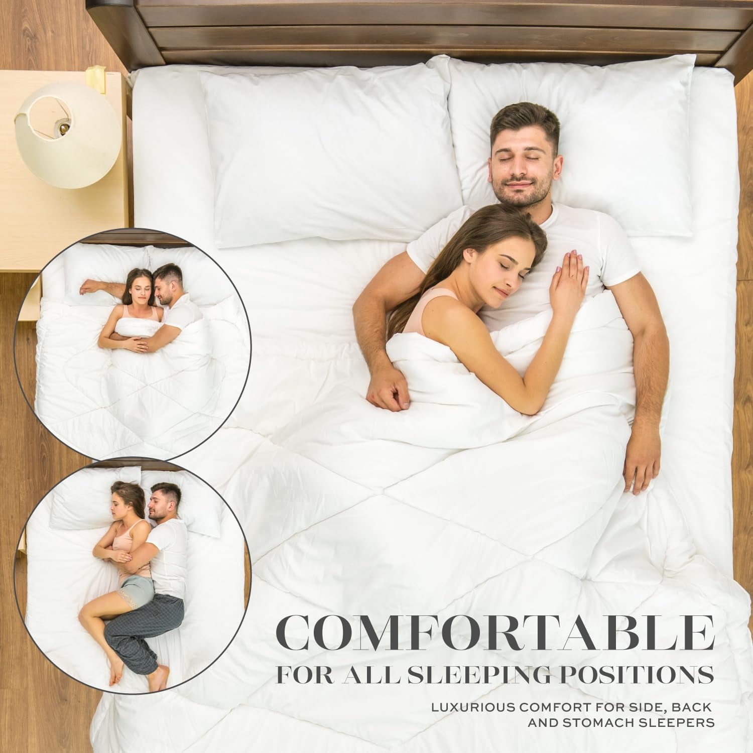 Fluffy Shredded Bed Pillows for Sleeping 2 Pc Set, Queen Size Pillow Side Sleeper Set, Down Alternative Luxury Hotel Soft Pillow 28x2... - Hotel Quality Plush Sleeping Pillows Detail