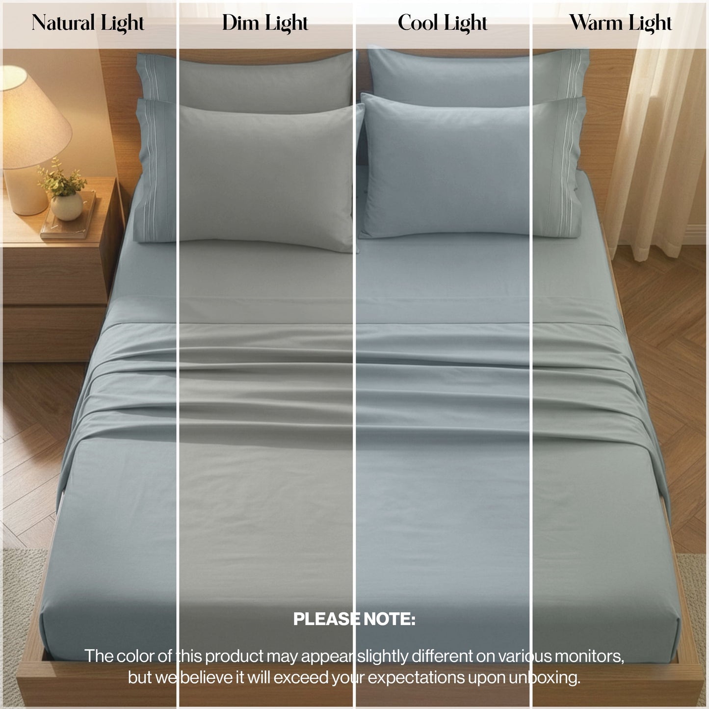 Ultra-Soft Bed Sheets - 6 Piece Ultra-Soft Microfiber Sheets Set, Deep Pocket Fitted Sheet, Flat Sheet & 4 Pillowcases, Breathab... - Luxury Bed Sheet Set with Deep Pockets Detail