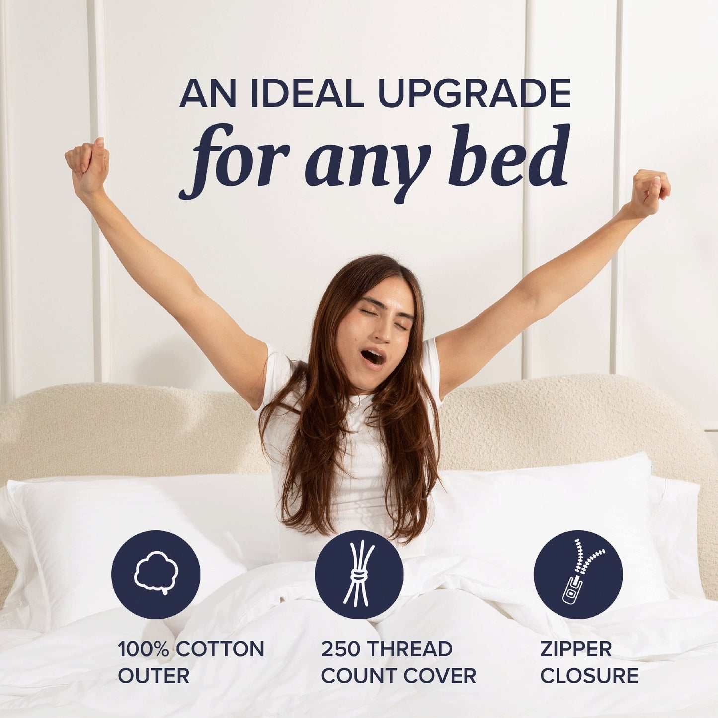 Fluffy Shredded Customizable Down Alternative Queen Pillow 1 Pack, Adult - Hotel Quality Plush Sleeping Pillows Detail