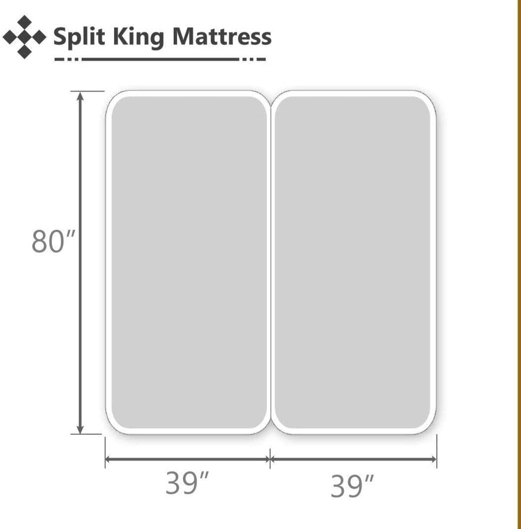 Cooling Sateen Split King Bed Sheet Set 5Pcs Adjustable Bed Sheets - 18" Deep Pocket of Fitted Sheet 800 Thread Count 100% Pure Egyp... - Cooling Hotel Quality Bedding Sheets and Pillowcases Detail