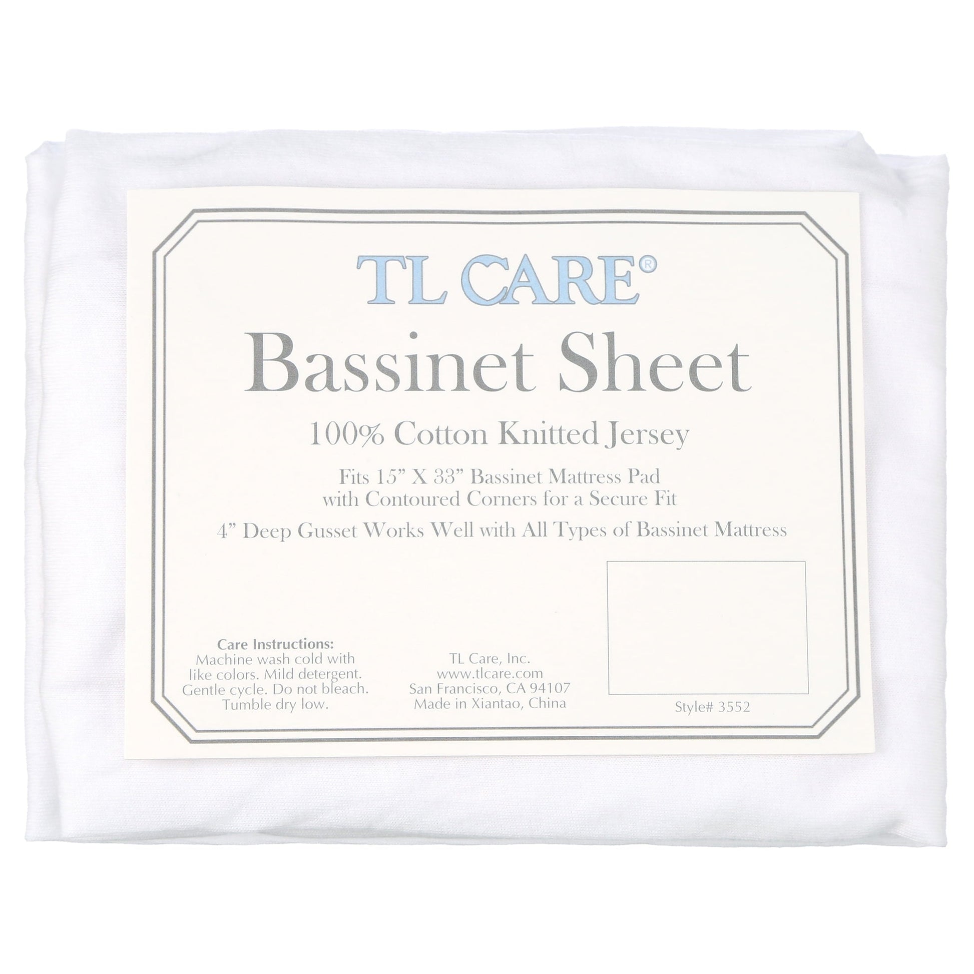 Wrinkle-Resistant TL Care 100% Natural Breathable Cotton Jersey Knit Fitted Bassinet Sheet, White, 15" x 33", Soft Breathable, for Boys... - Breathable Egyptian Cotton Flat & Fitted Sheets Detail